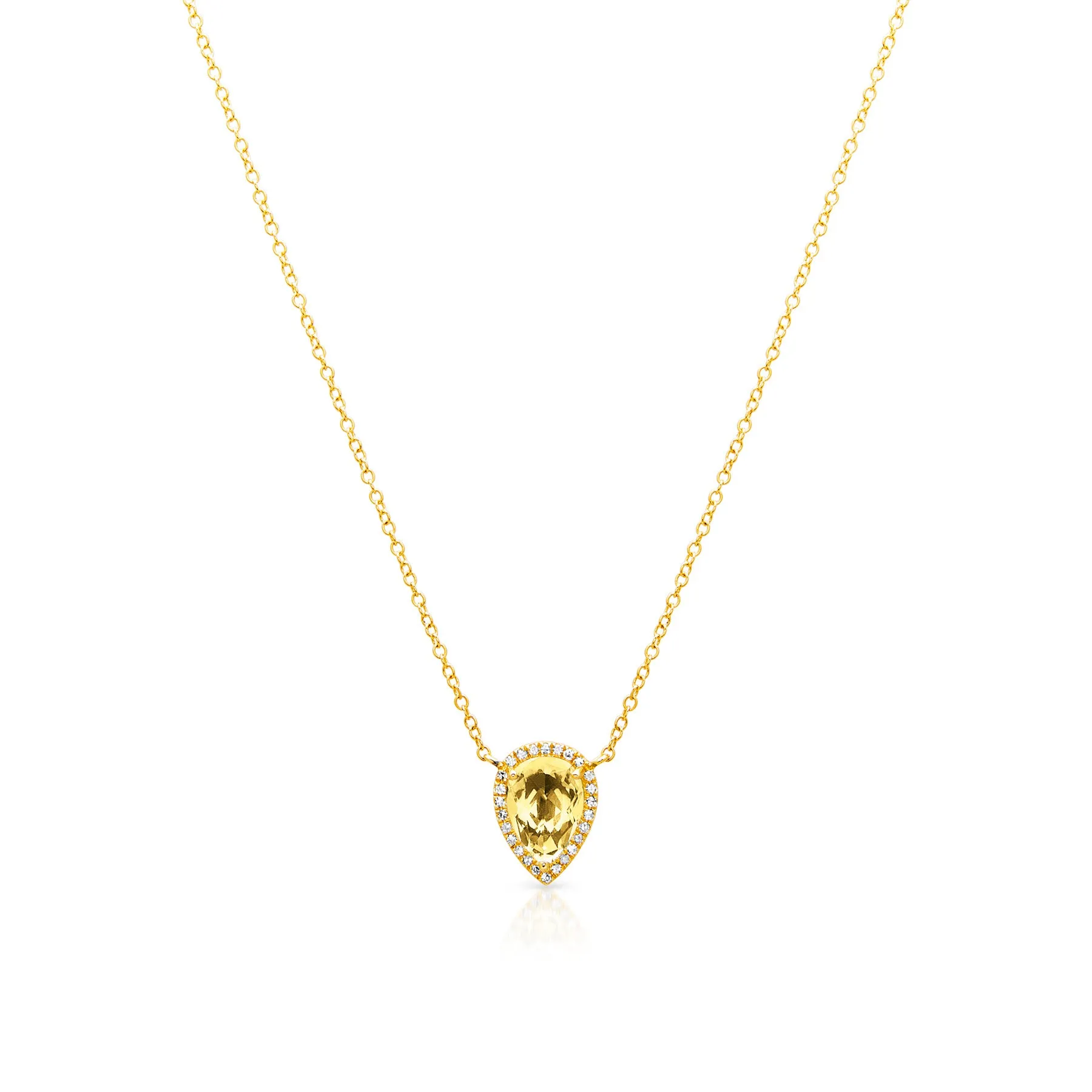 14KT Yellow Gold Citrine Diamond Sophie Necklace