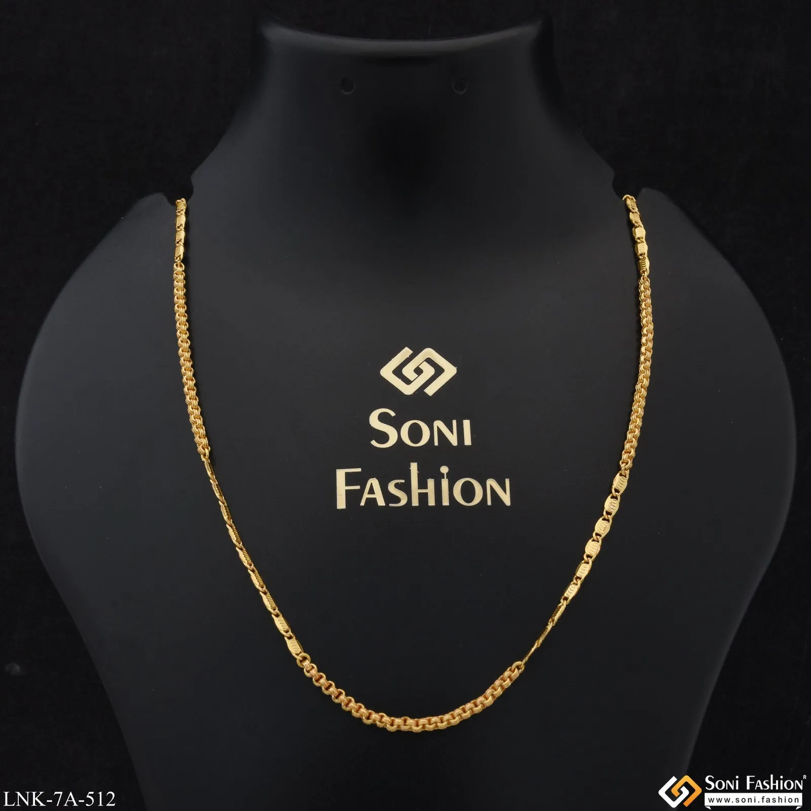 2 In 1 Gorgeous Design Gold Plated Chain for Ladies - Style A512