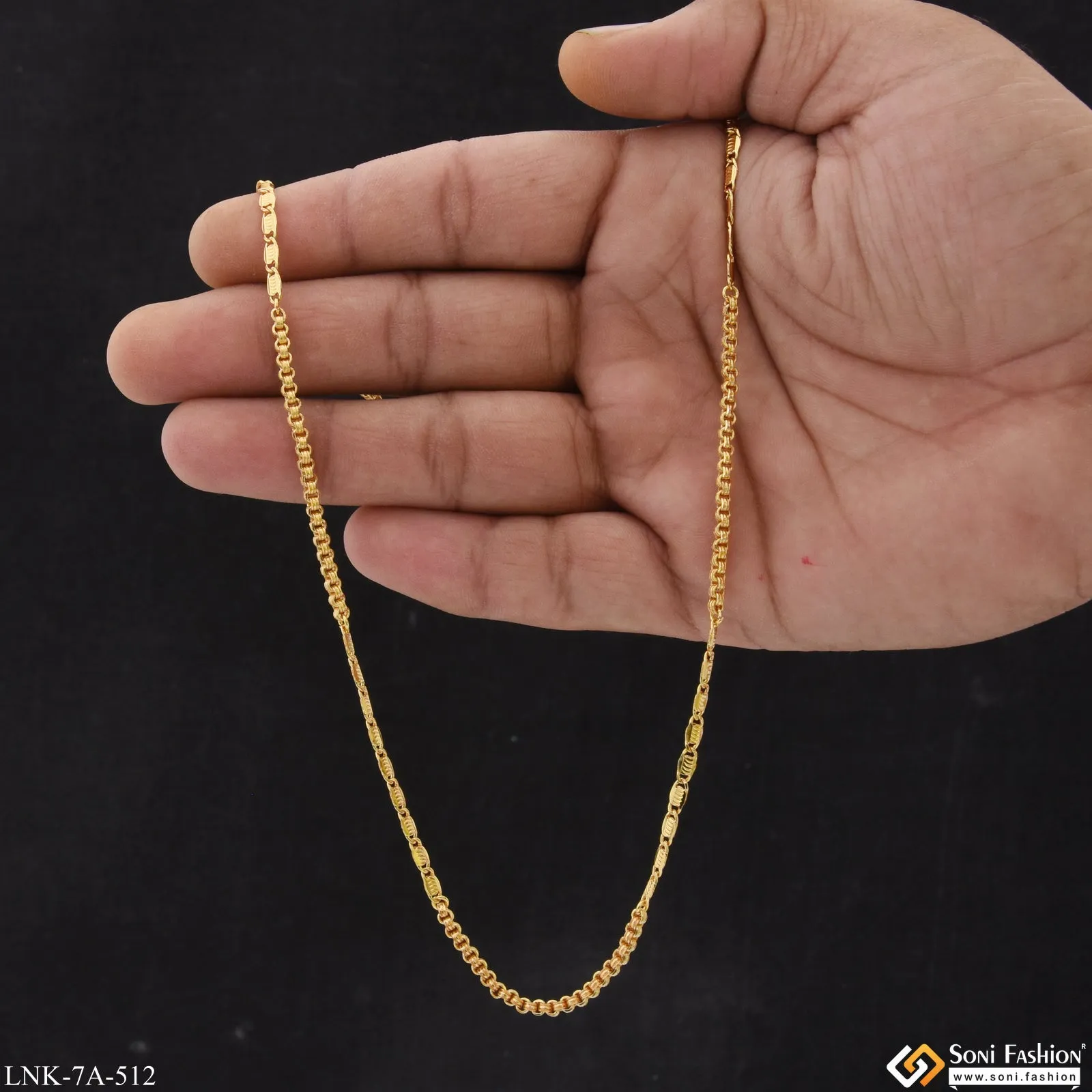 2 In 1 Gorgeous Design Gold Plated Chain for Ladies - Style A512