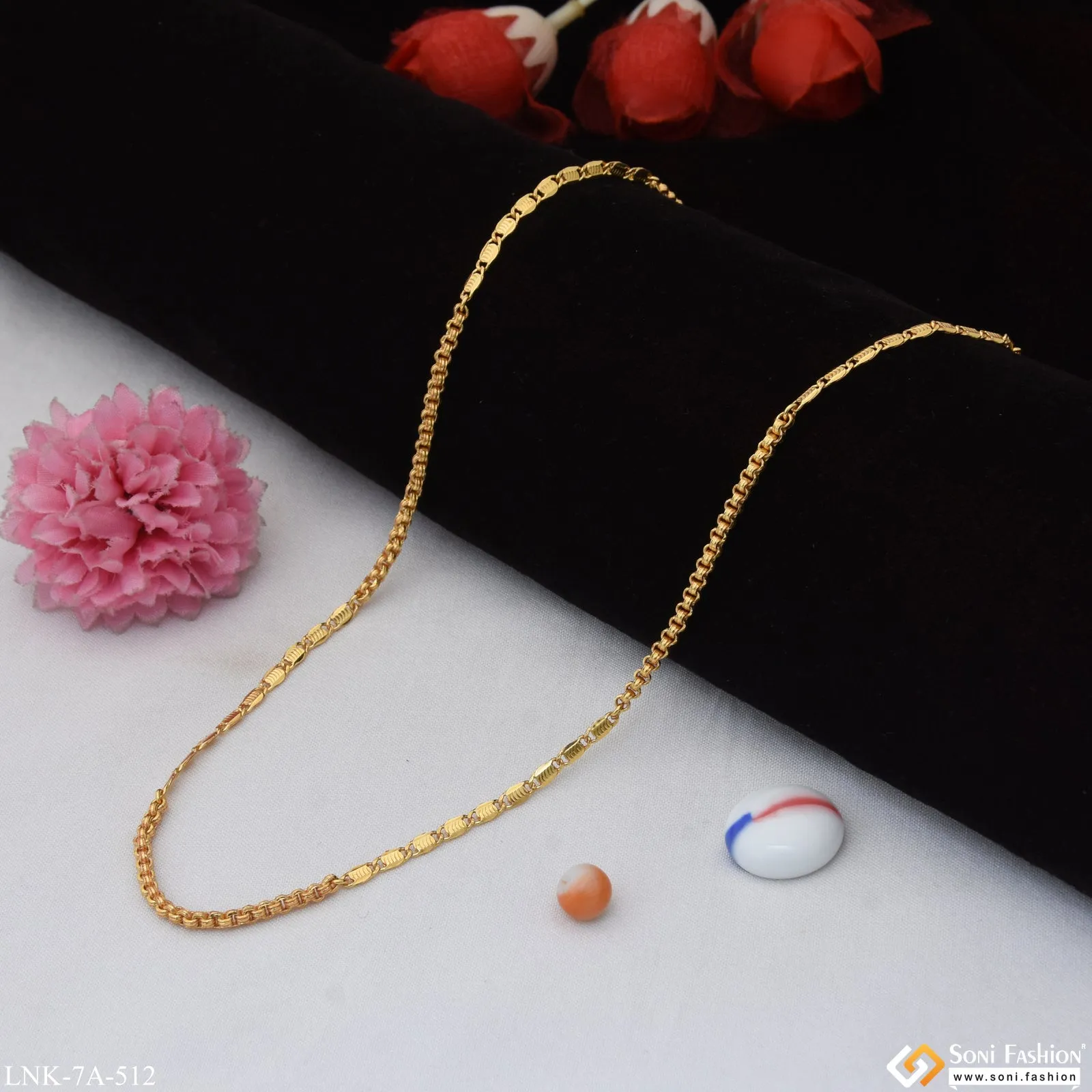 2 In 1 Gorgeous Design Gold Plated Chain for Ladies - Style A512