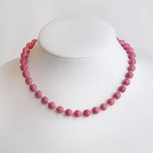 51.21 cts Round Ruby Necklace