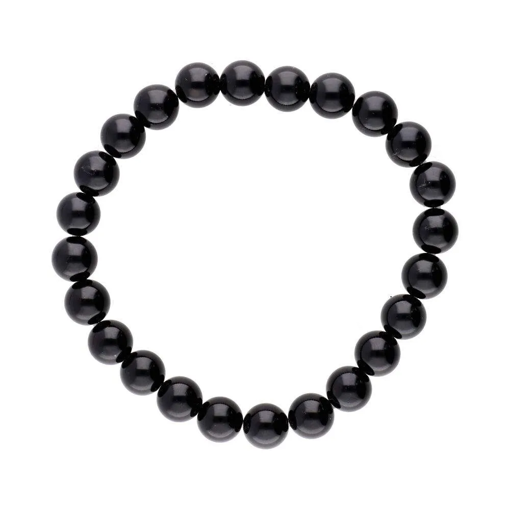 Black Obsidian Crystal Bead Bracelet 8mm