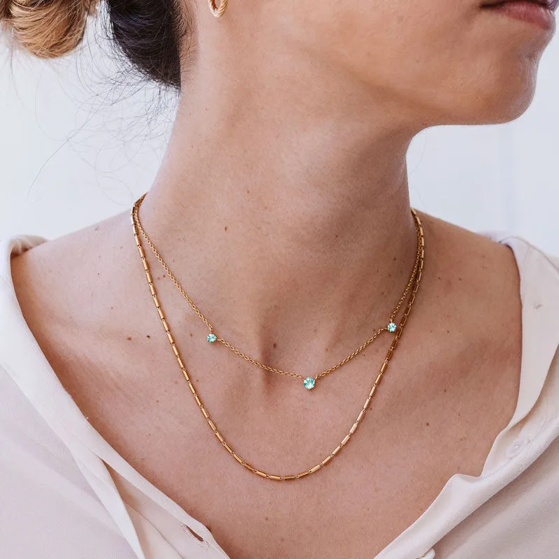 Celestial Necklace, Blue Topaz, Gold