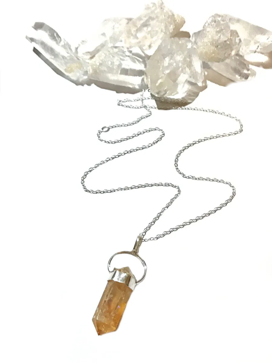 Citrine Crystal Point Necklace