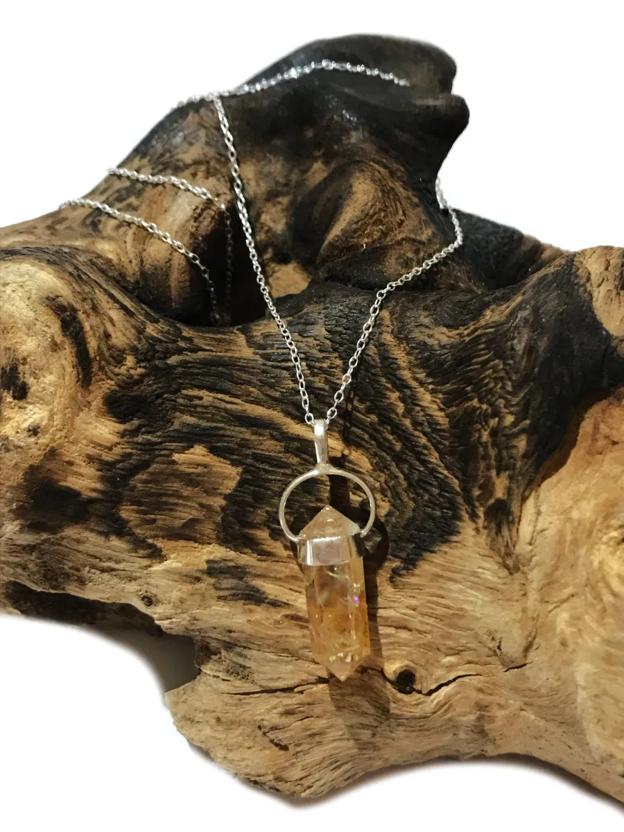 Citrine Crystal Point Necklace