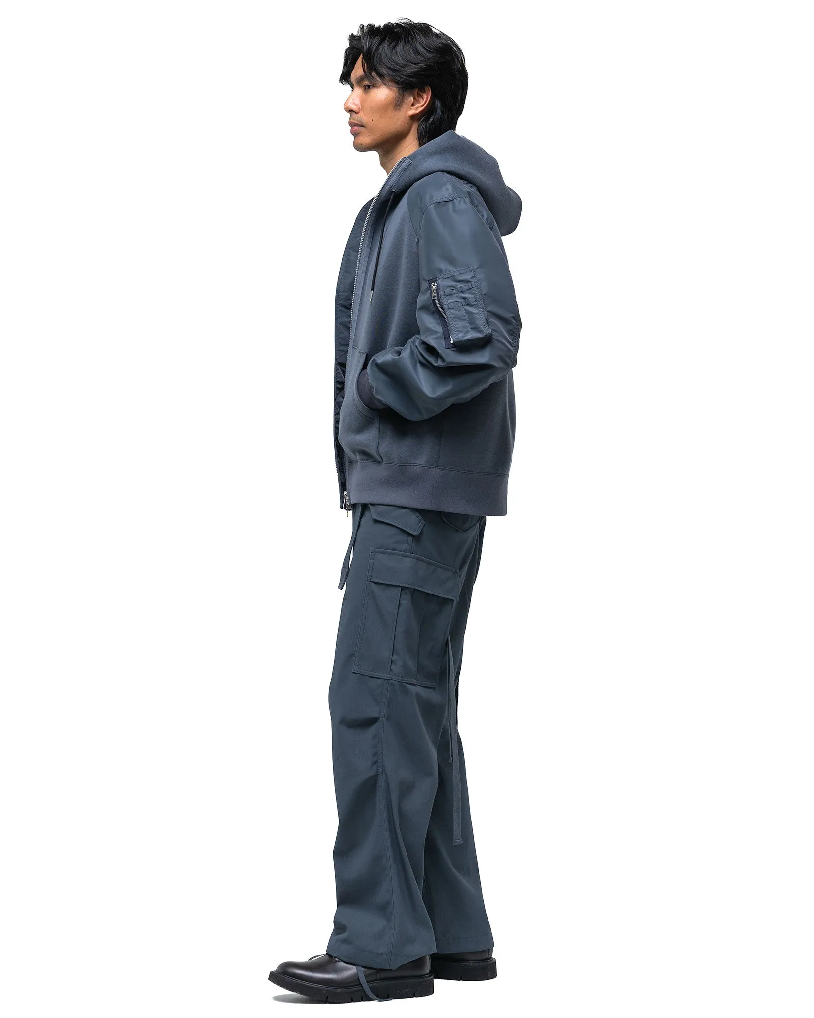 Cotton Twill Pants BLUE GRAY