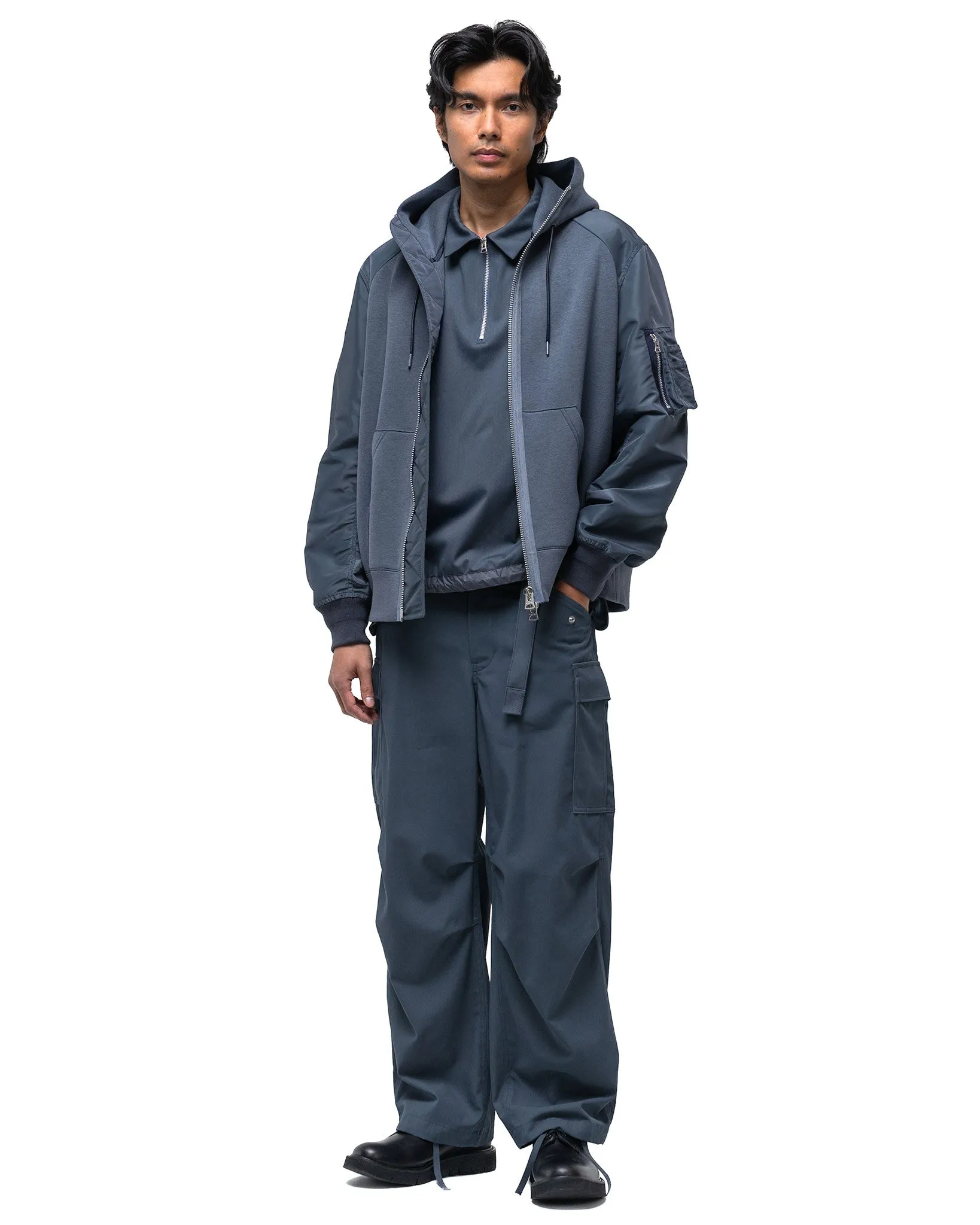 Cotton Twill Pants BLUE GRAY