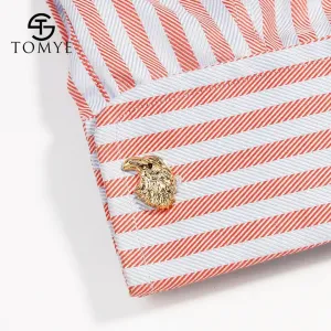 Cufflinks for Men High Quality Luxury Black Crystal Eagle Head Formal Business Dress Shirt Cuff XK2S014