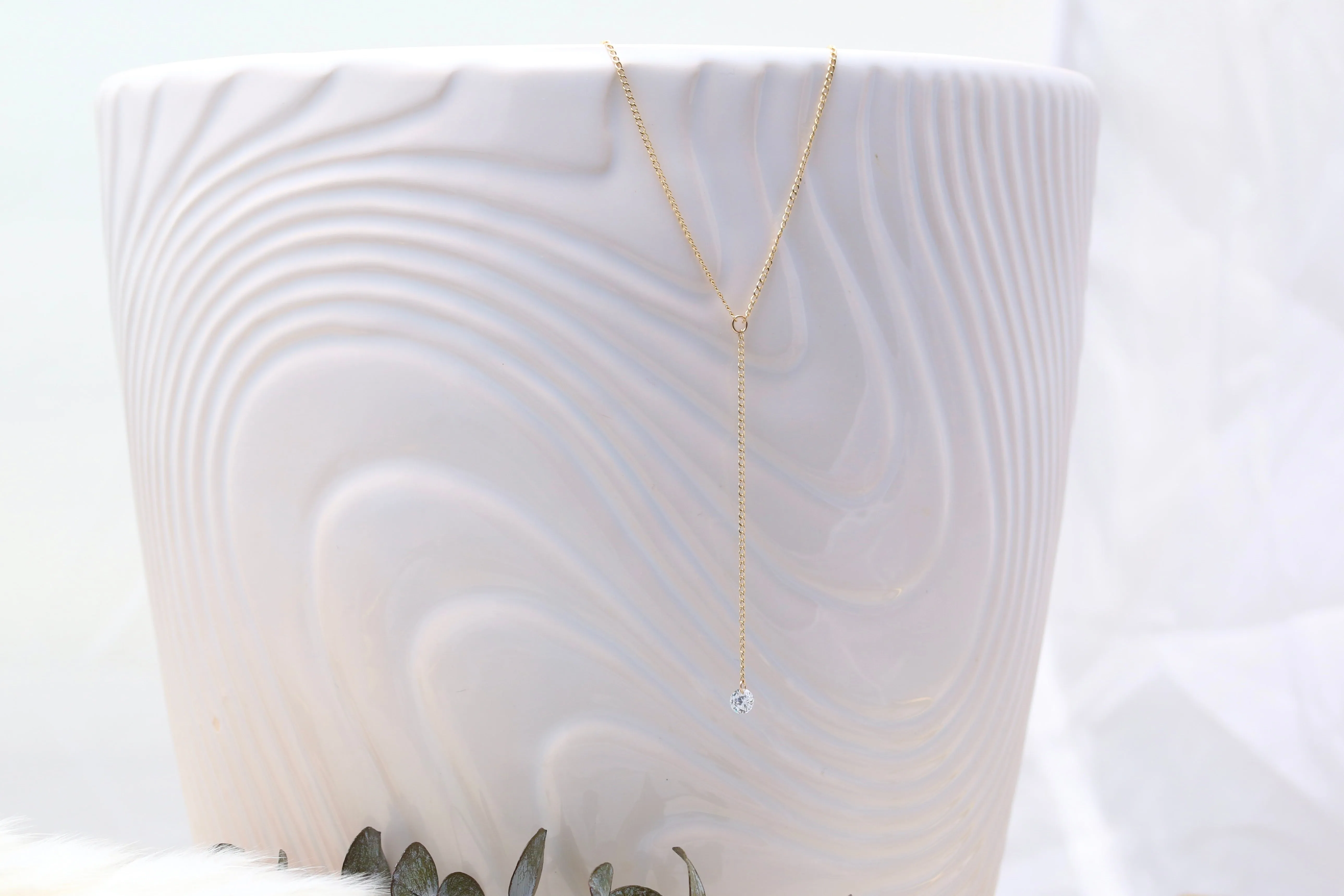 CZ Lariat Necklace