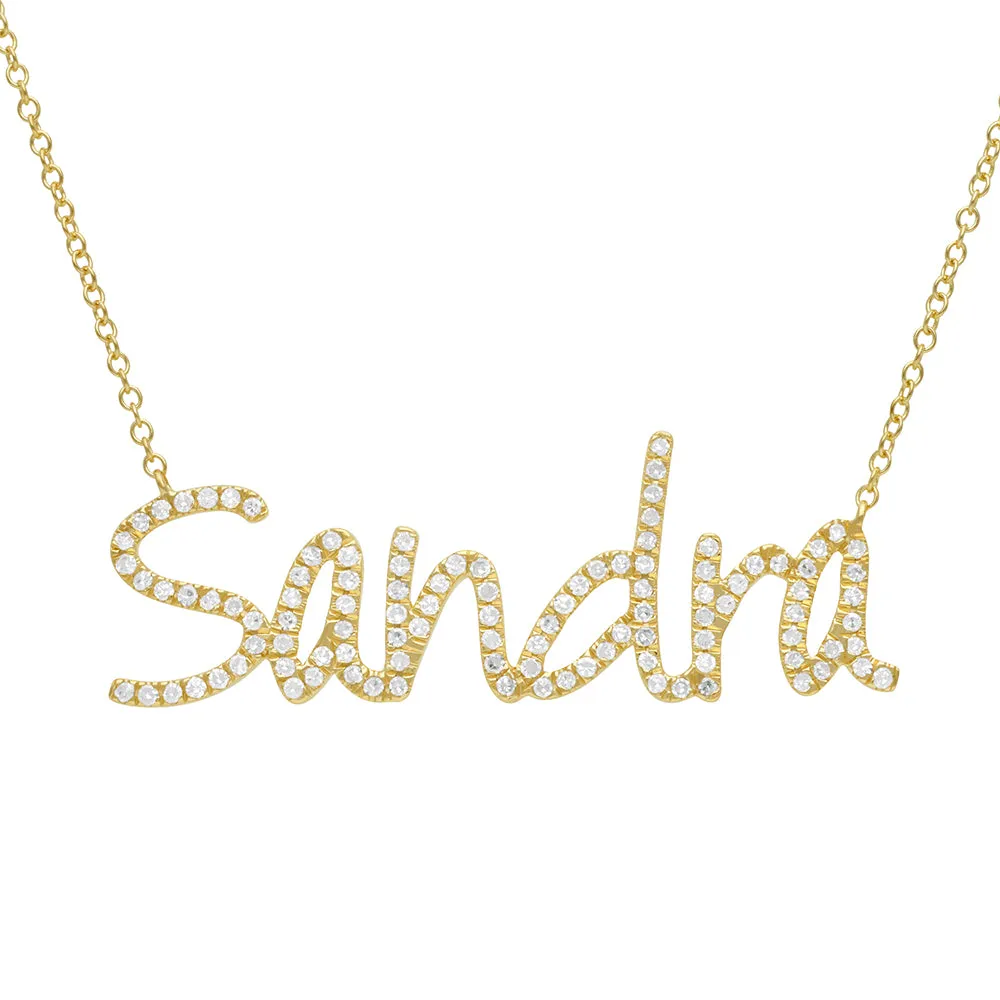 Diamond Sandra Name Necklace