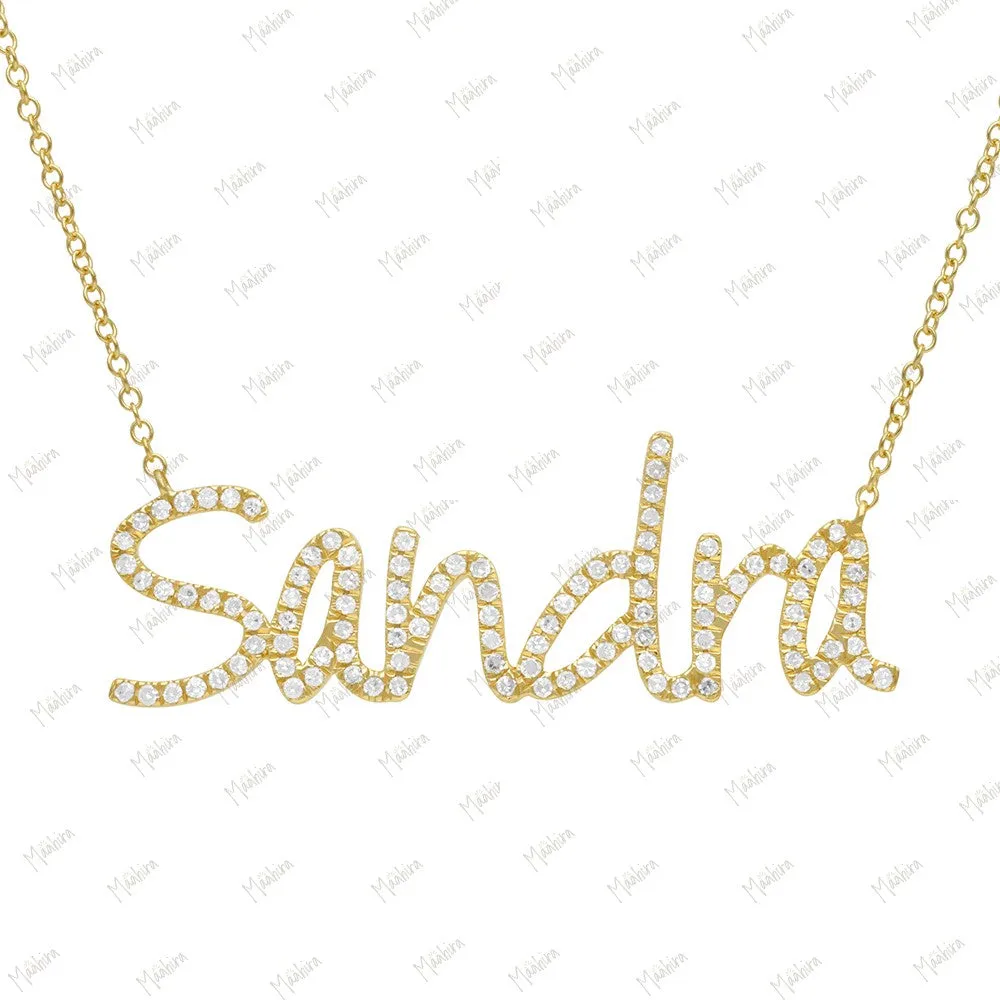 Diamond Sandra Name Necklace