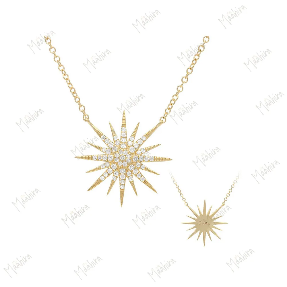 Diamond Sunburst Necklace 17.80mm