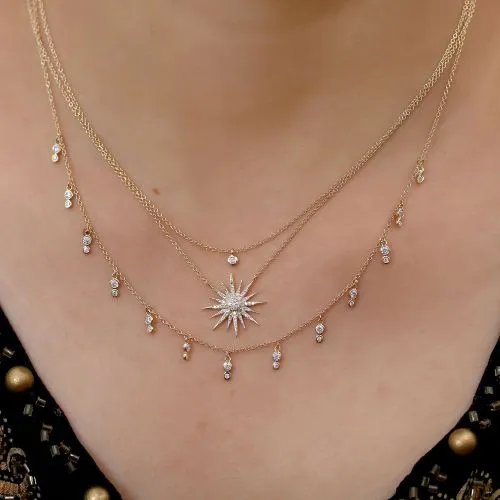Diamond Sunburst Necklace 17.80mm
