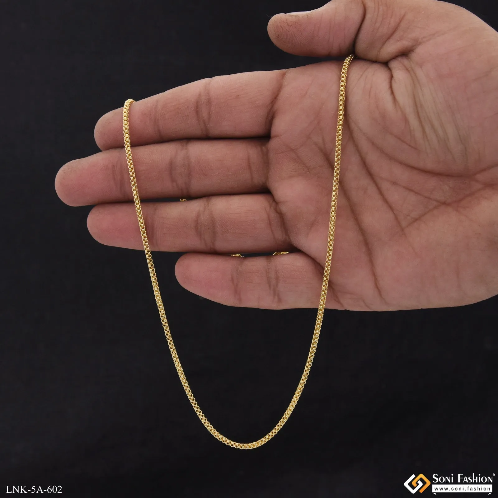 Eye-Catching Design Gold Plated Chain for Ladies - Style A602