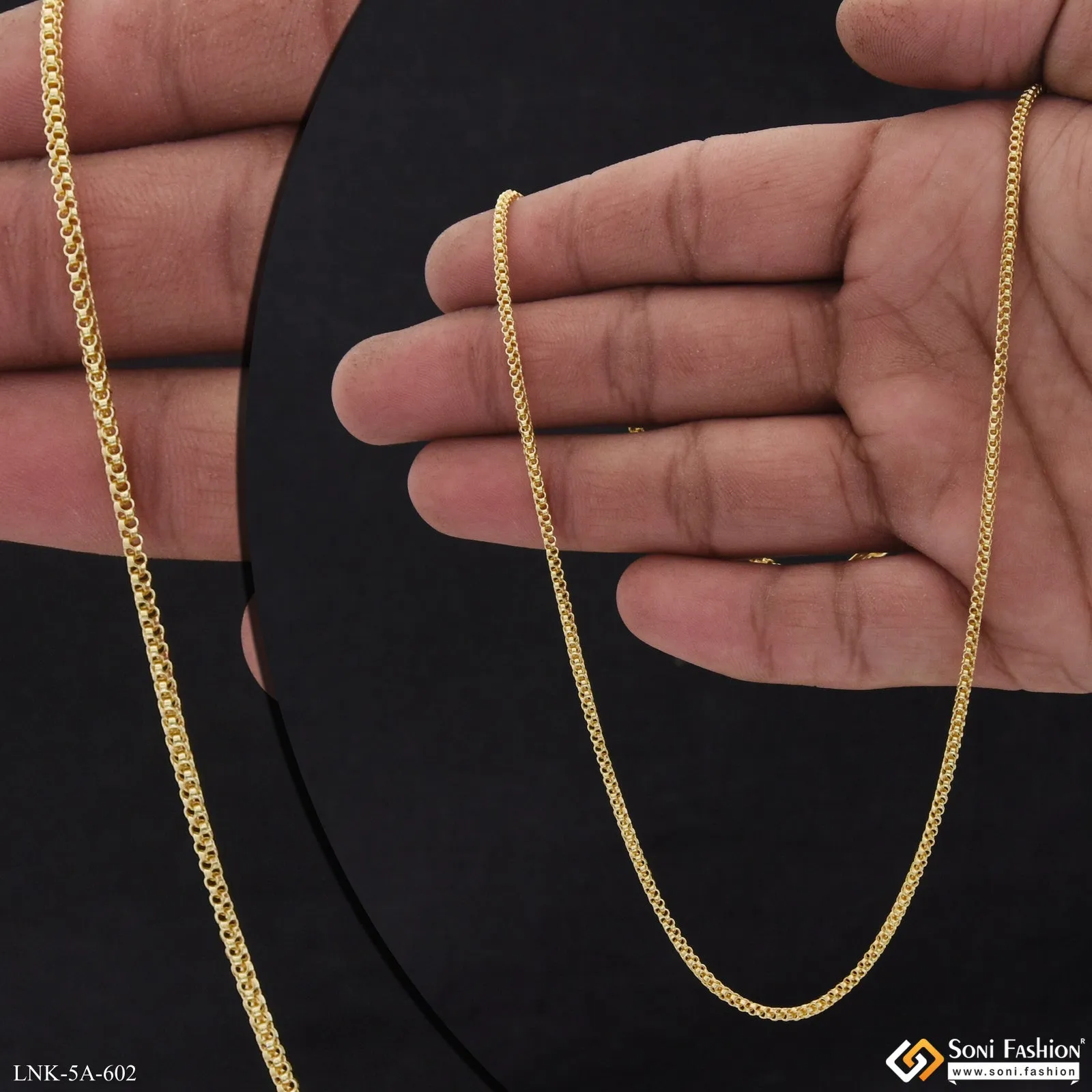 Eye-Catching Design Gold Plated Chain for Ladies - Style A602