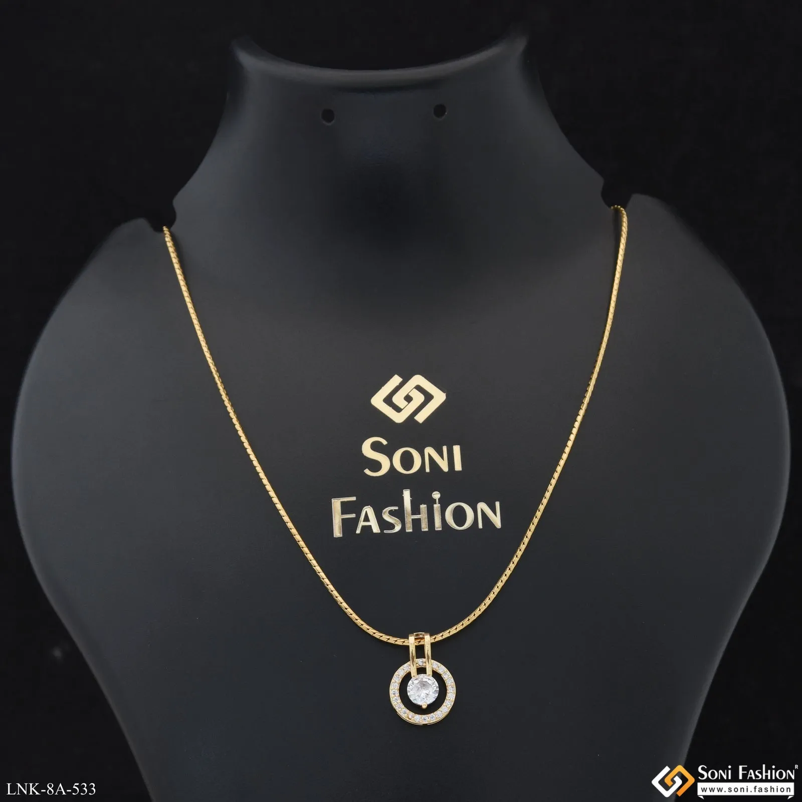 Eye-Catching Design Gold Plated Chain Pendant for Ladies - Style A533