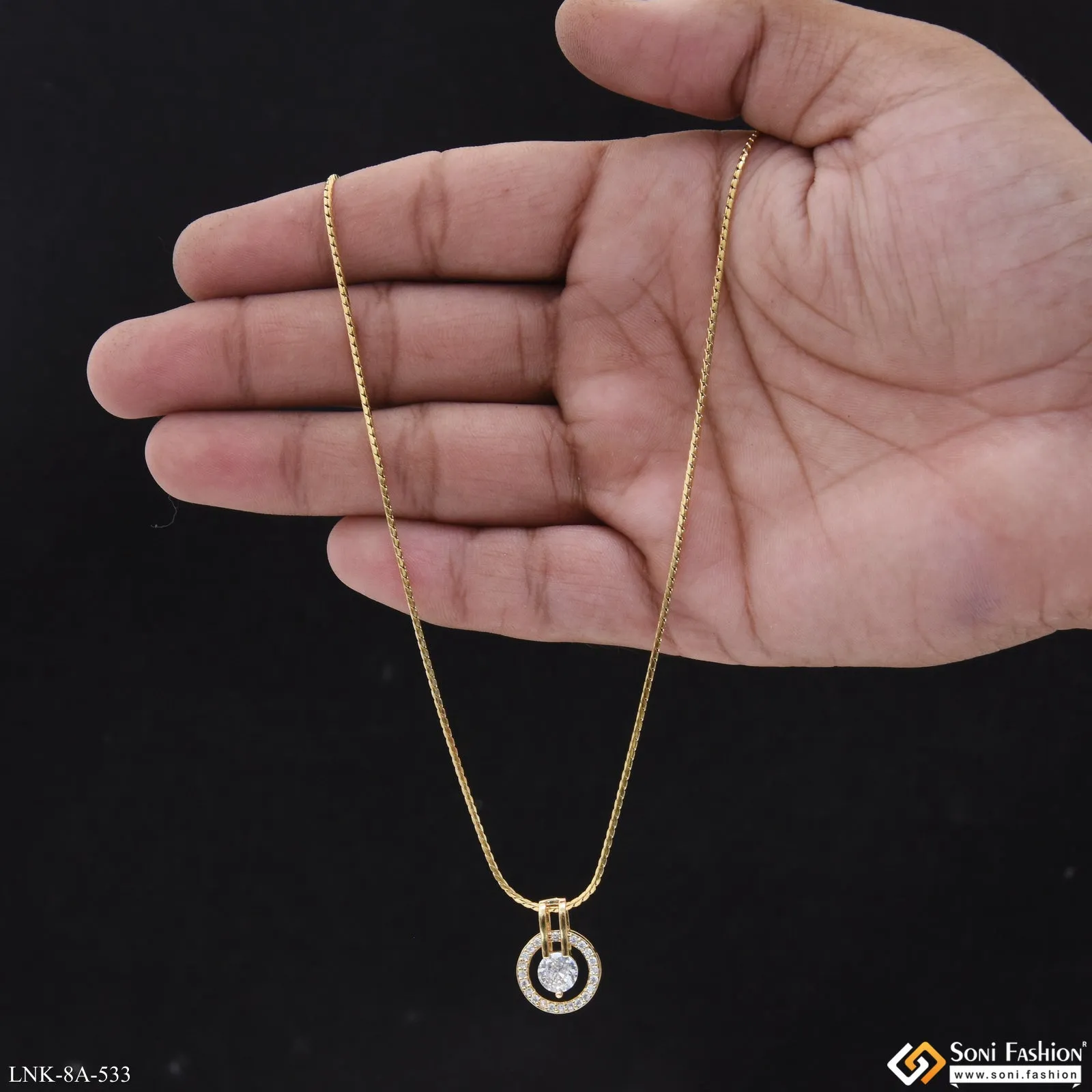 Eye-Catching Design Gold Plated Chain Pendant for Ladies - Style A533