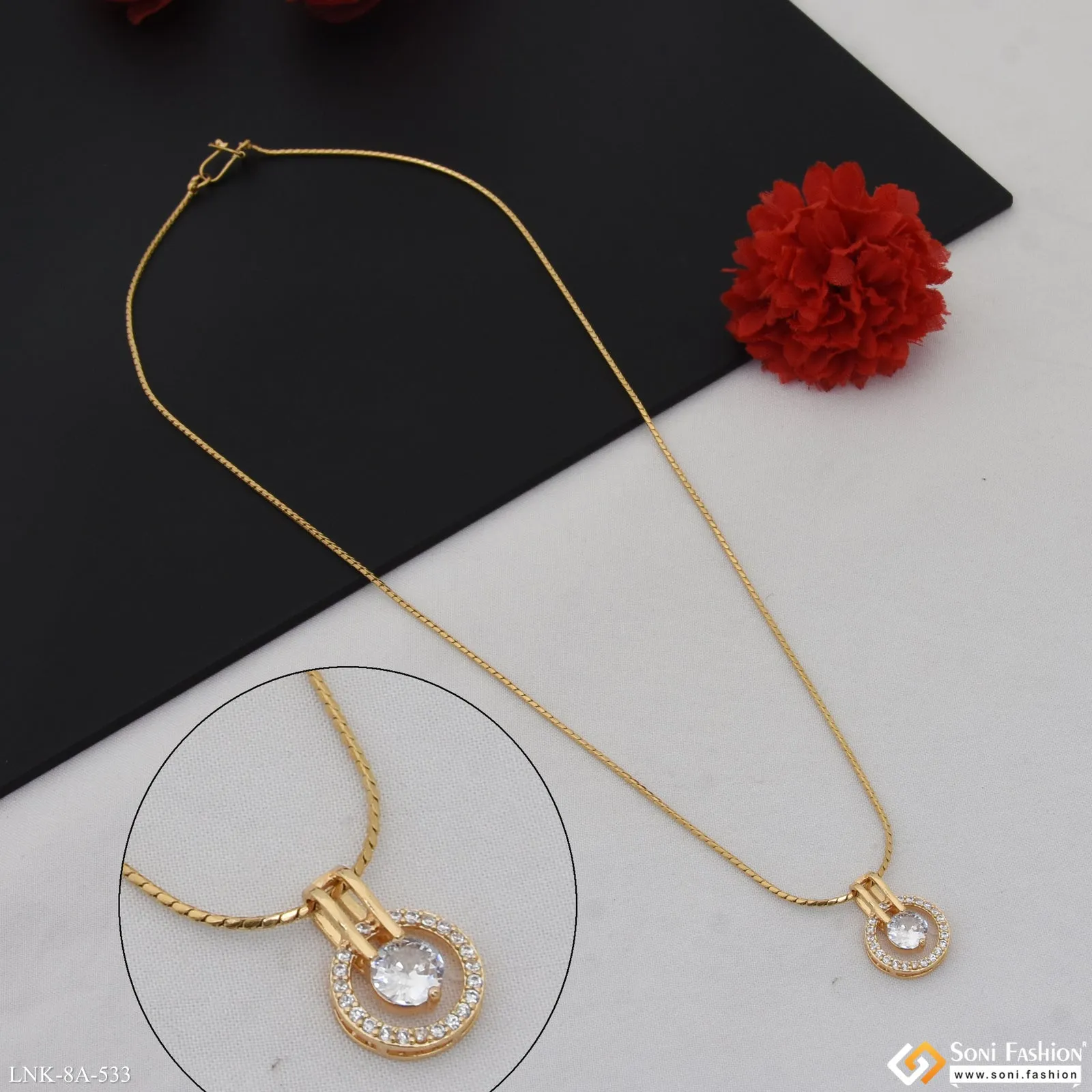 Eye-Catching Design Gold Plated Chain Pendant for Ladies - Style A533