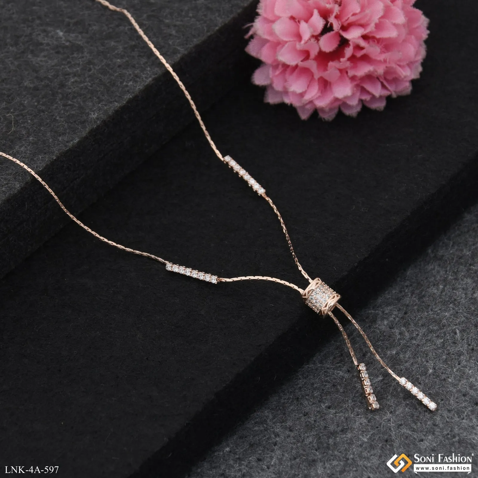 Fashion-Forward Rose Gold Color Necklace for Ladies - Style A597