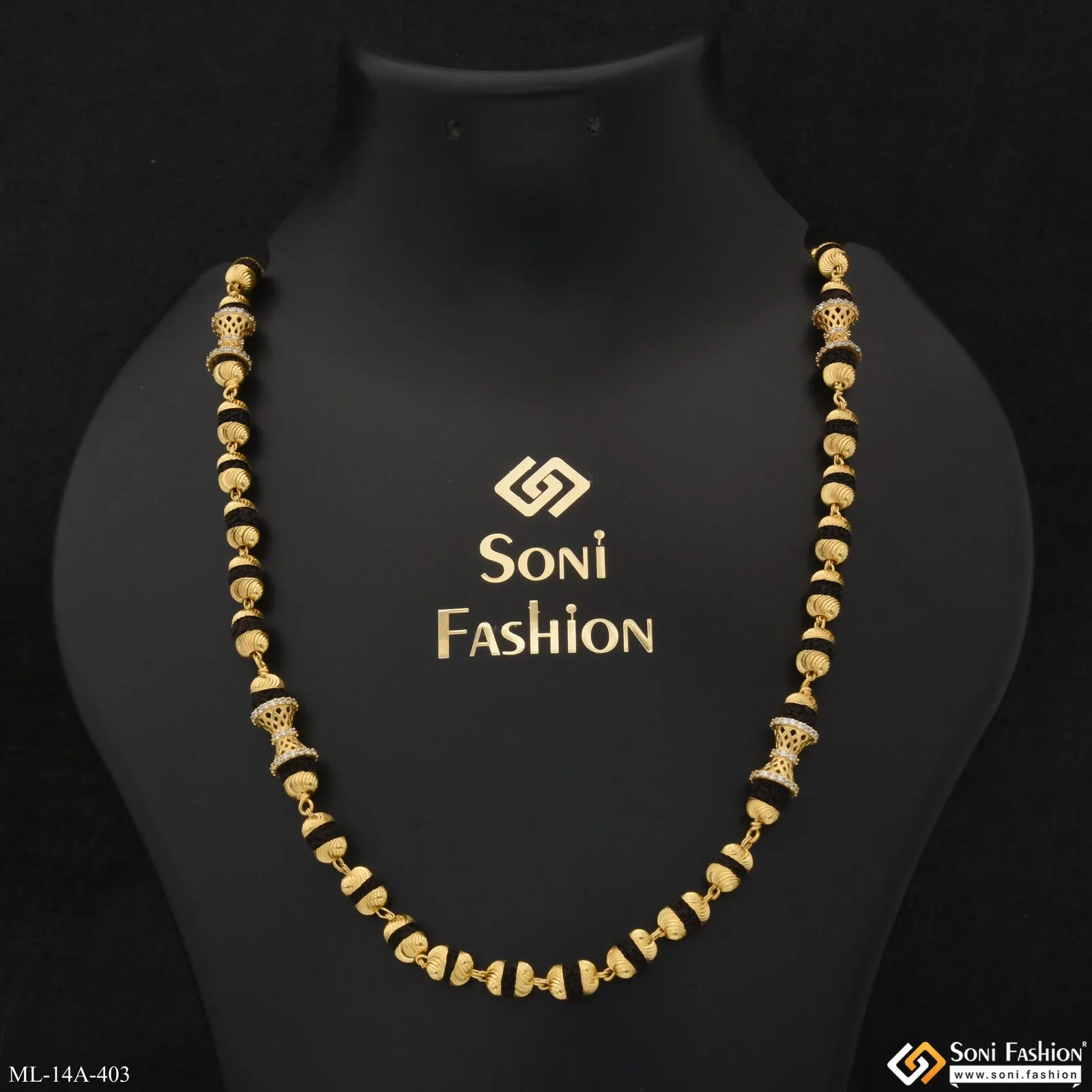 Fashionable Design Gold Plated Rudraksha Mala for Men - Style A403