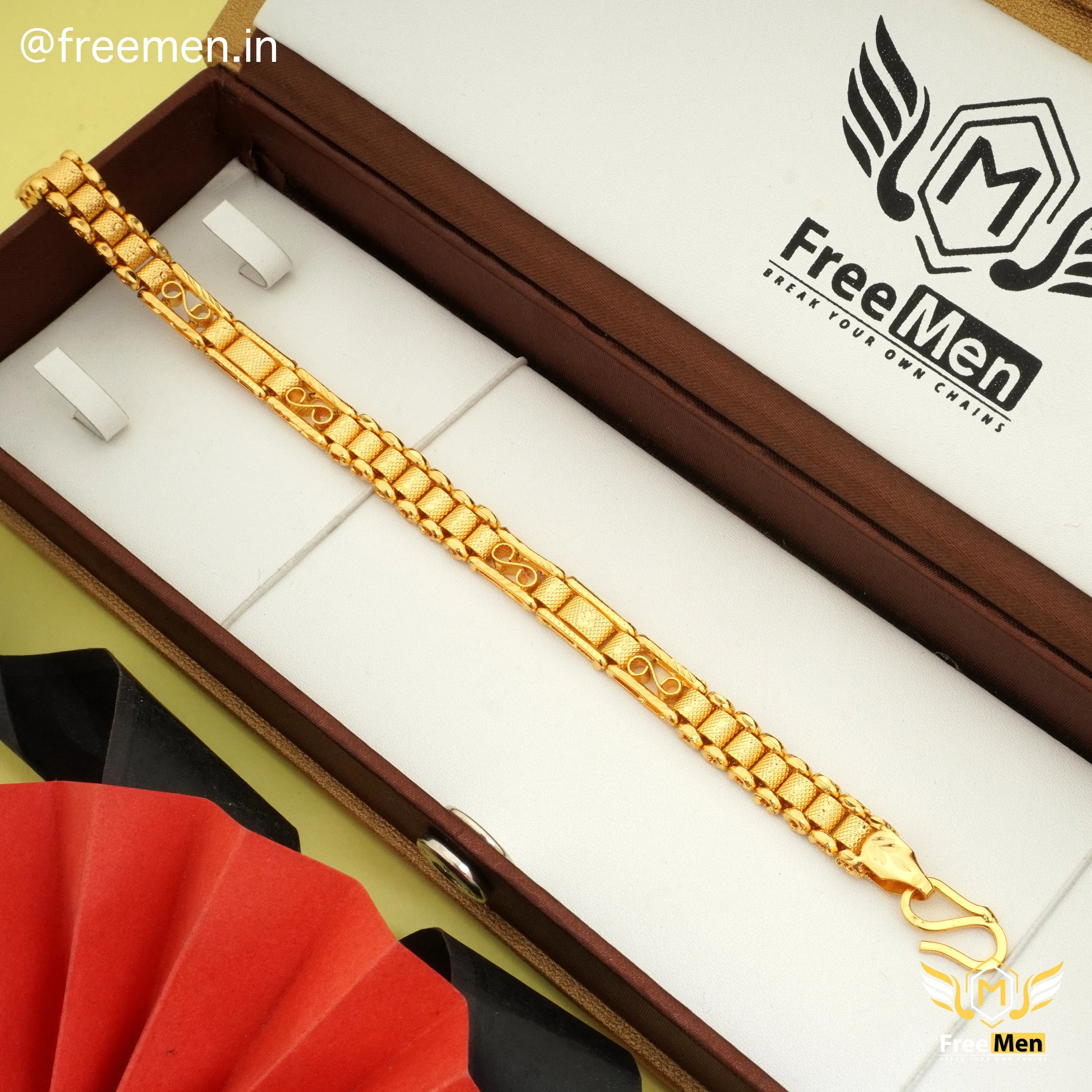 Freeman S Special Golden Bracelet for Men- FM408