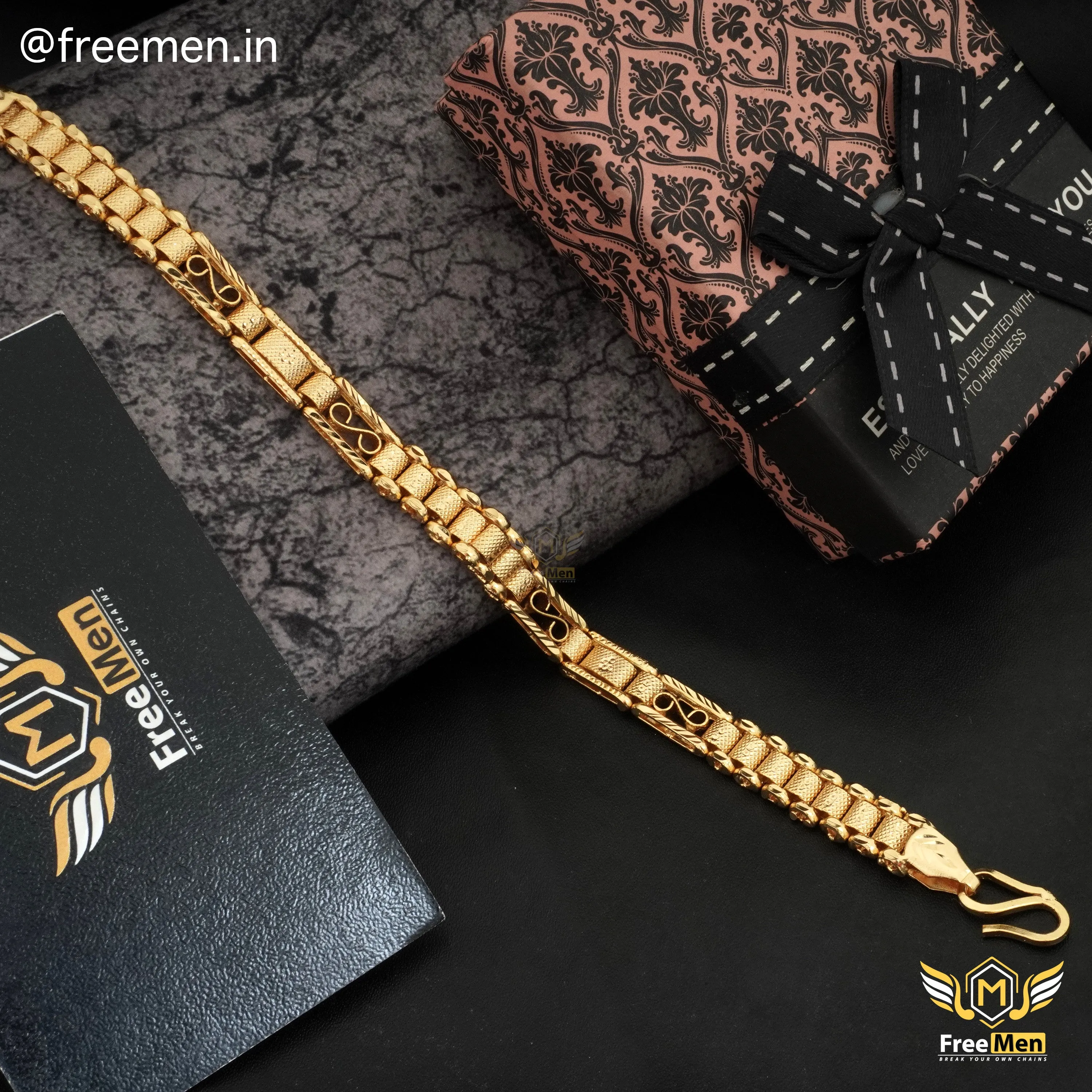 Freeman S Special Golden Bracelet for Men- FM408
