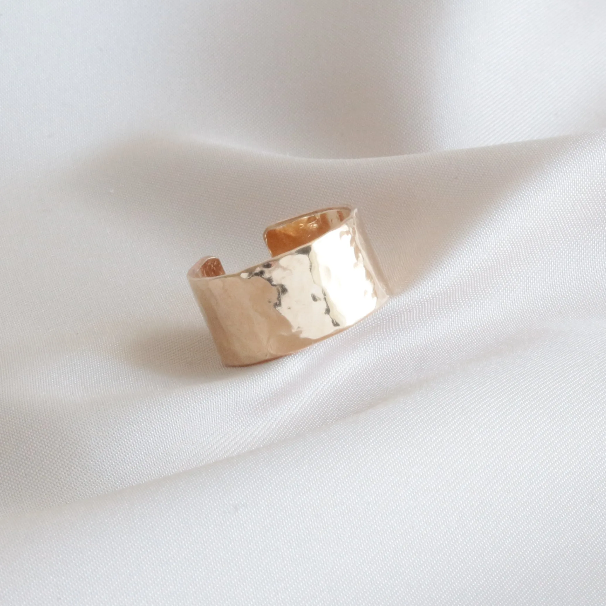 Gold Hammered Bangle Cuff Bracelet