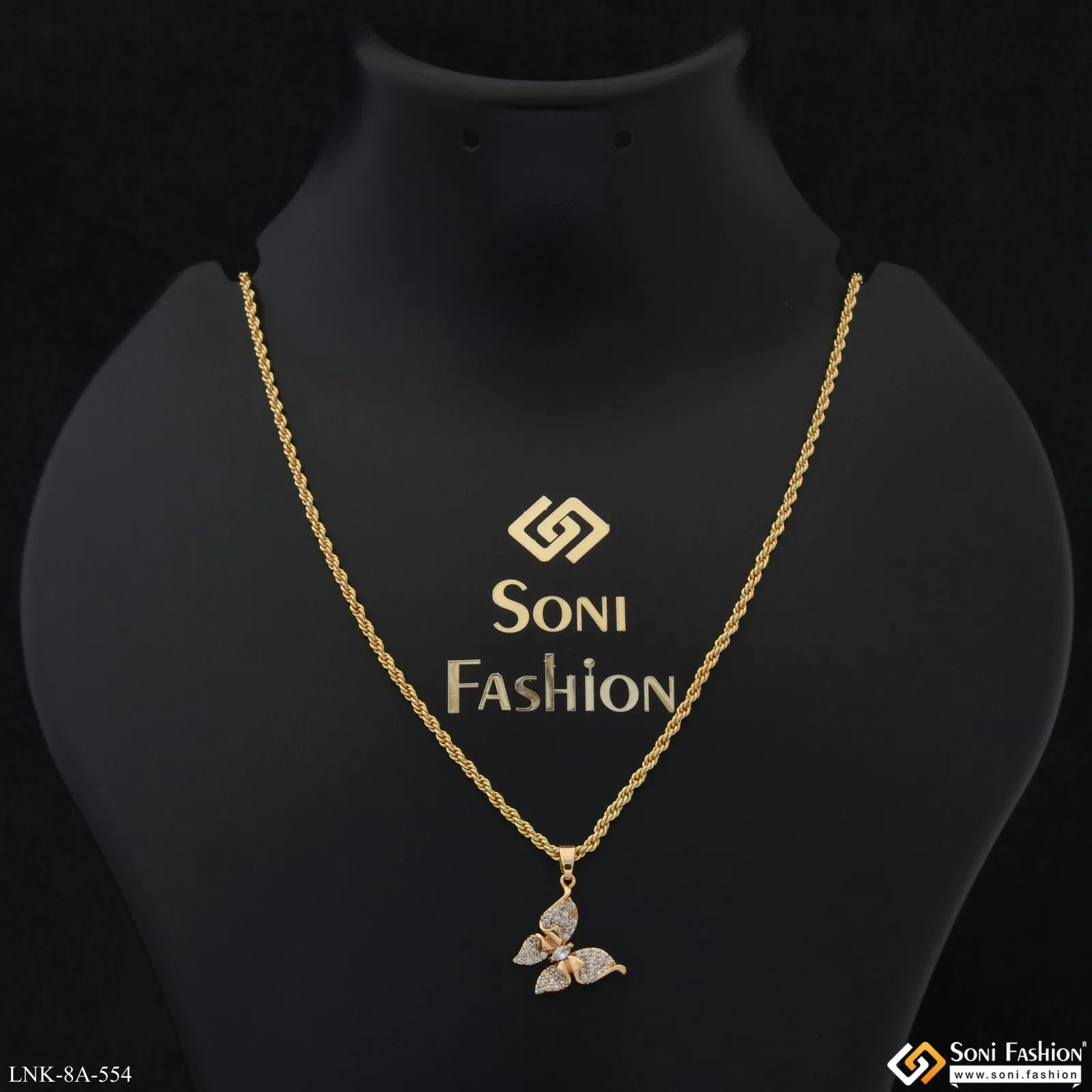 Gorgeous Design Gold Plated Chain Pendant for Ladies - Style A554