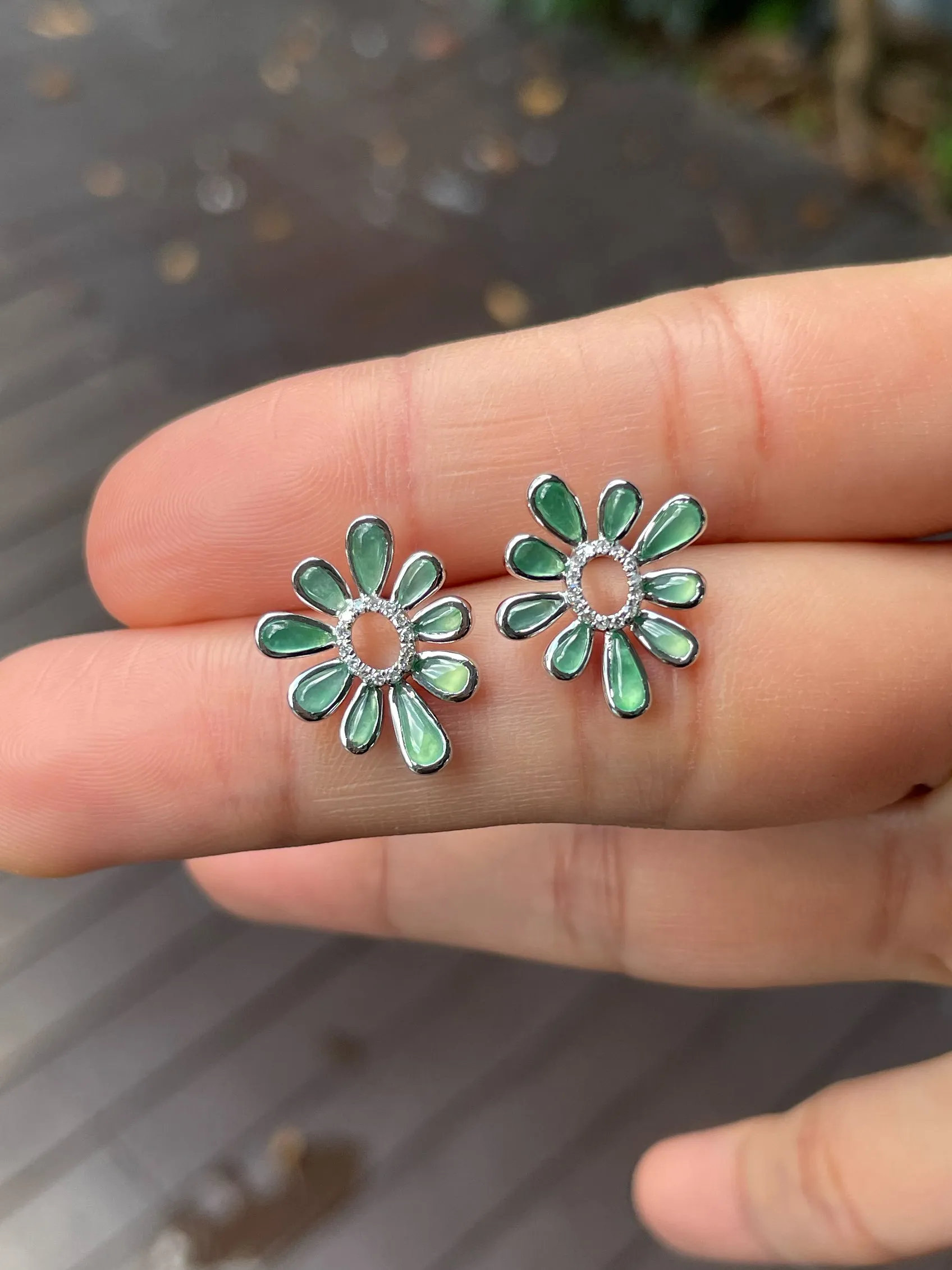 Icy Green Jade Earrings (NJE203)
