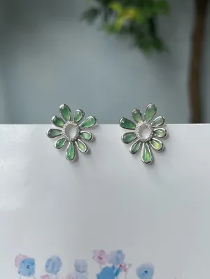 Icy Green Jade Earrings (NJE203)