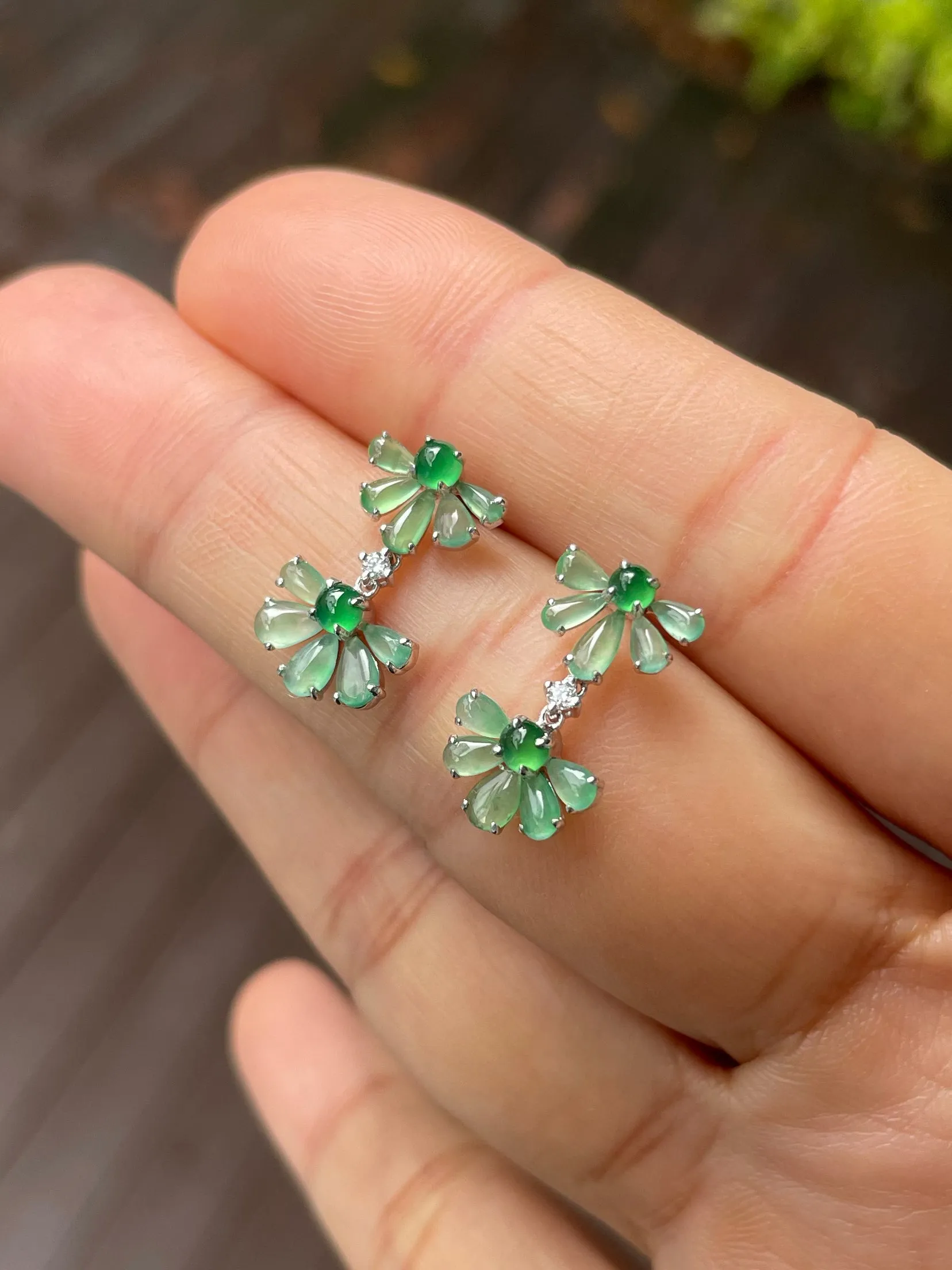 Icy Green Jade Earrings (NJE226)