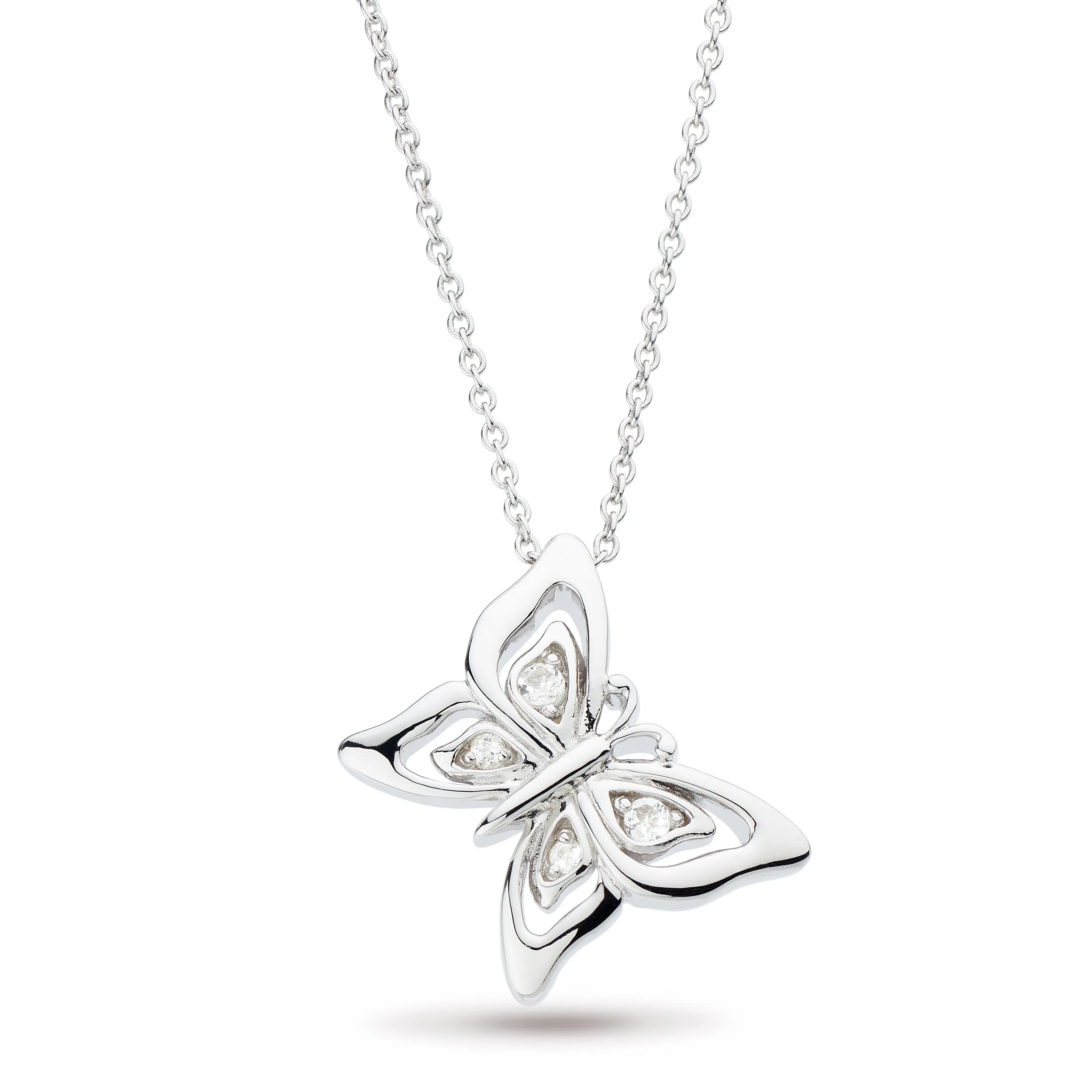 Kit Heath Blossom Flyte Butterfly White Topaz Necklace