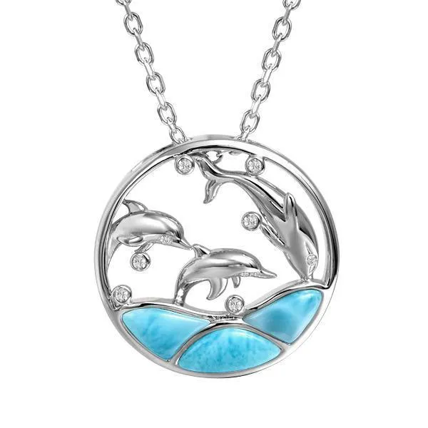 Larimar Dolphin Cove Pendant