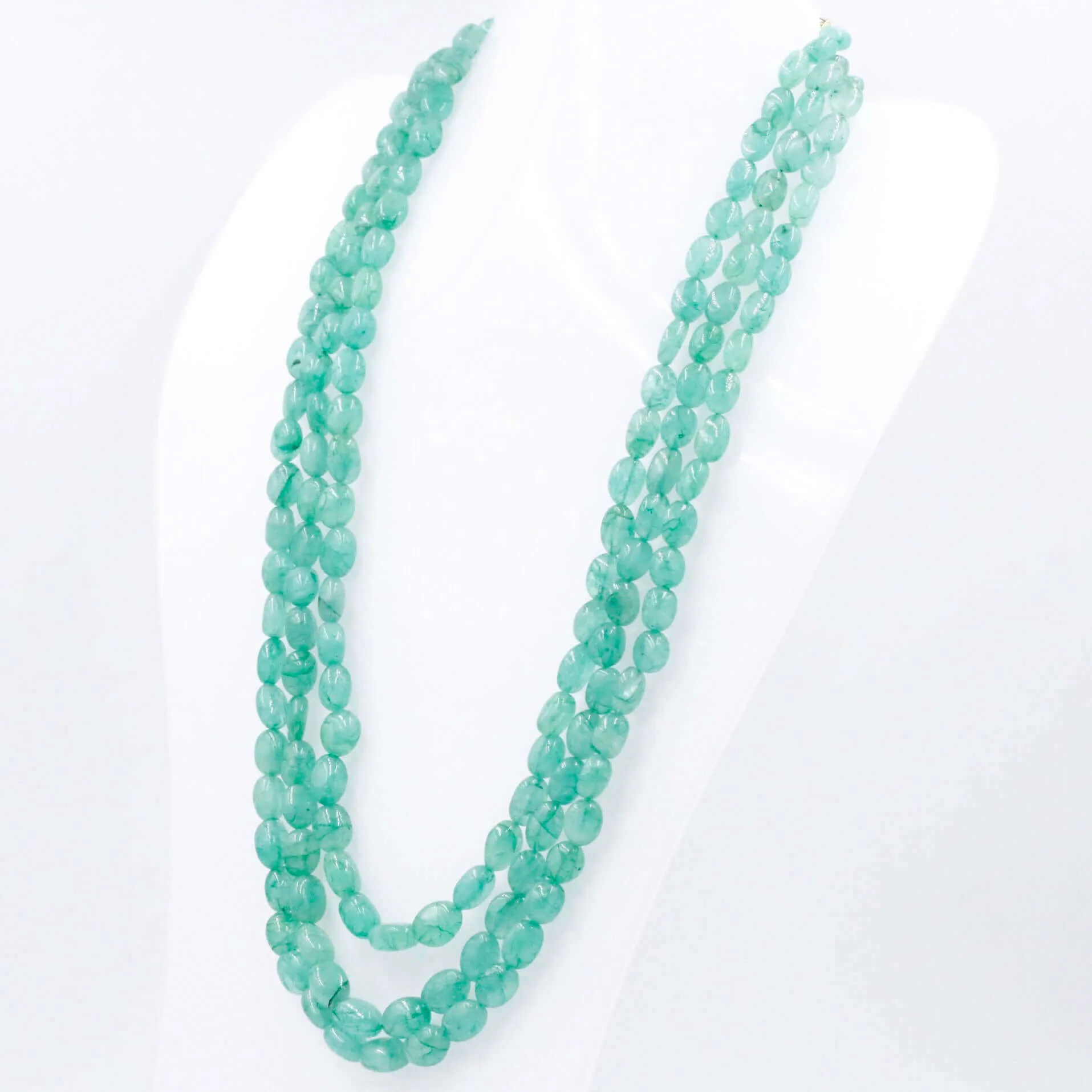 Layered Emerald Necklace Gemstone Necklace Green Necklace Long Necklace Indian Necklace Sarafa Necklace Beaded Necklace SKU 6143251