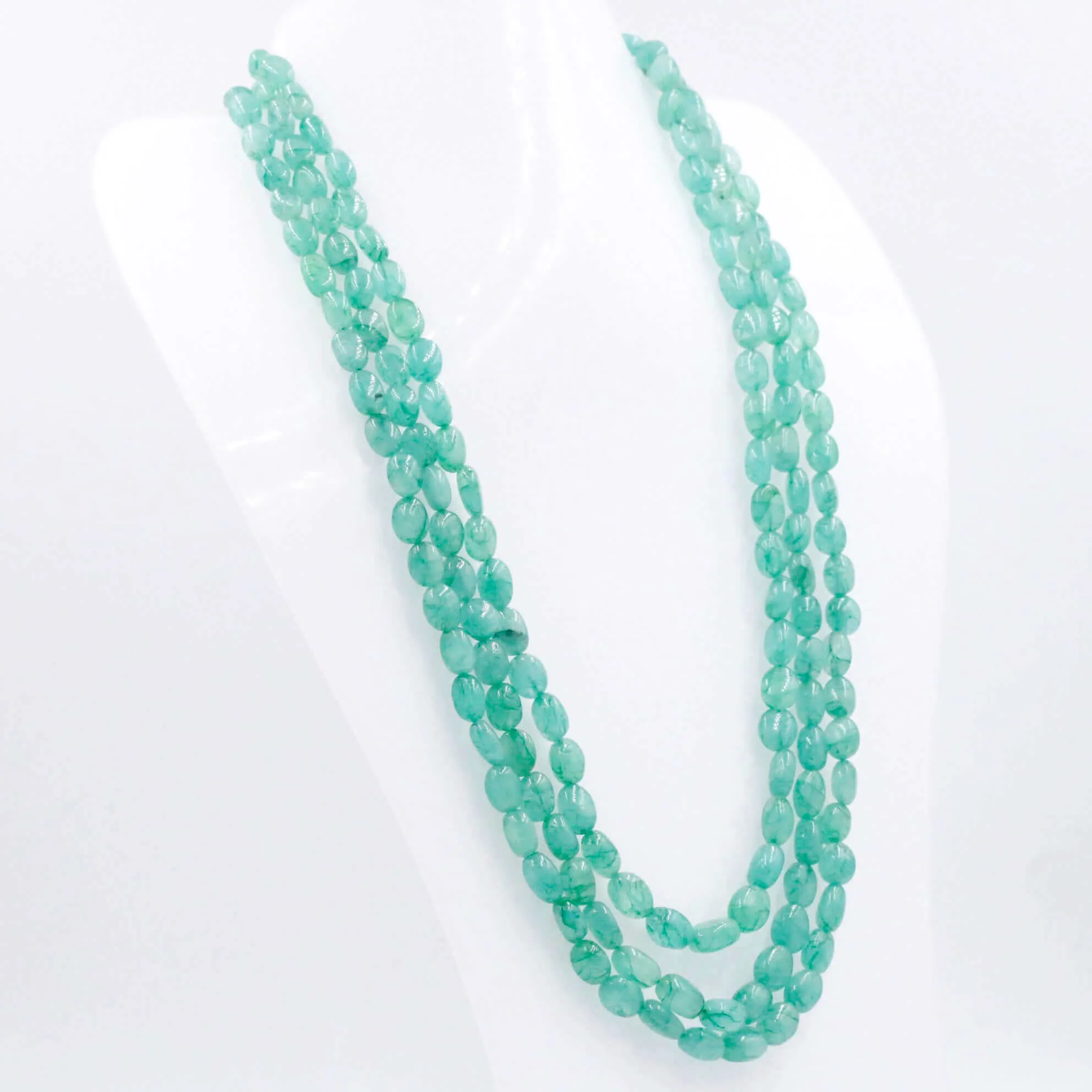 Layered Emerald Necklace Gemstone Necklace Green Necklace Long Necklace Indian Necklace Sarafa Necklace Beaded Necklace SKU 6143251