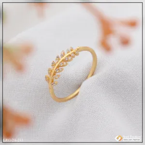 Leaf Design with Diamond New Style Gold Plated Ring for Ladies - Style A213