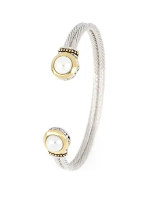 Prola White Seashell Pearl Cuff Bracelet