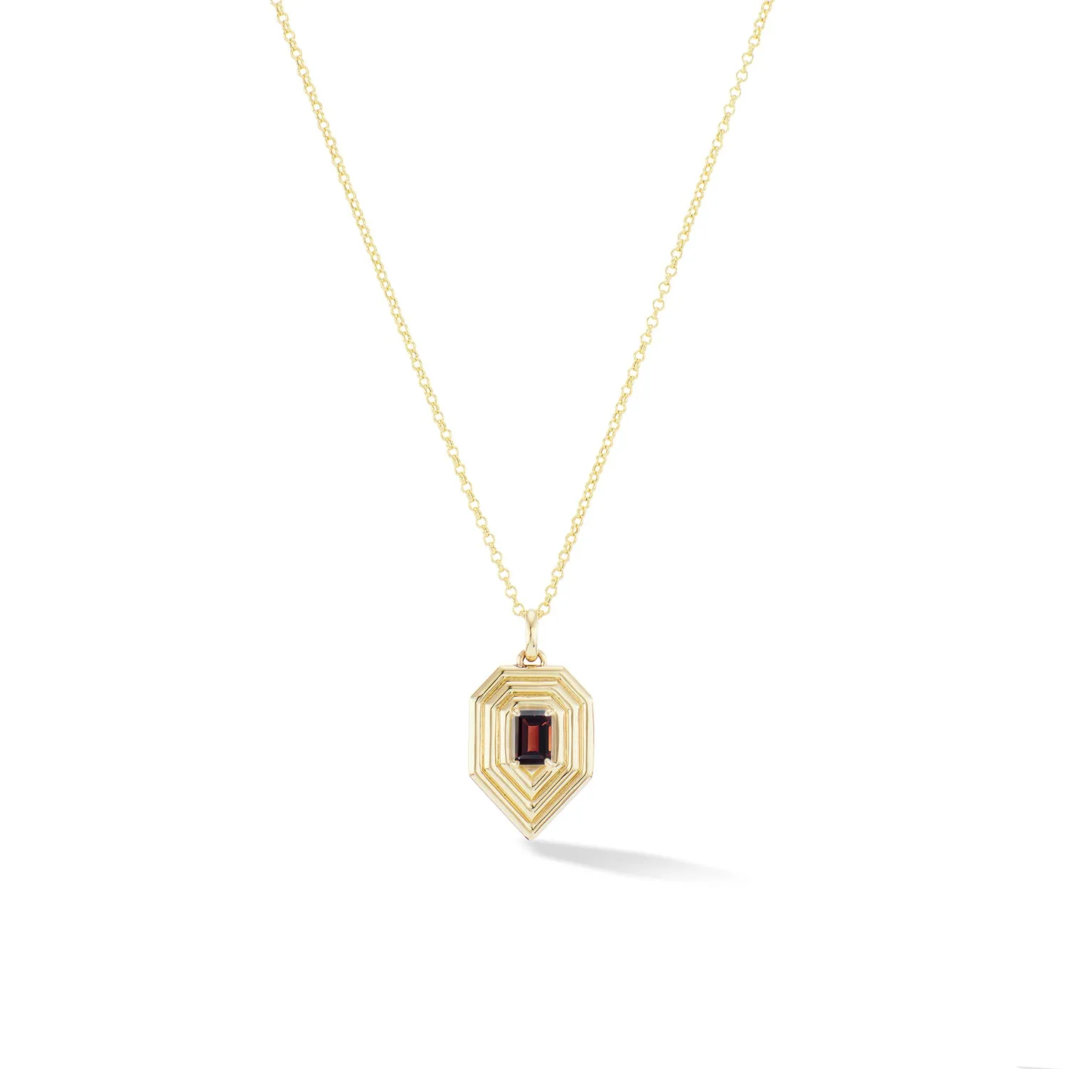 Revival teardrop Birthstone Necklace - garnet