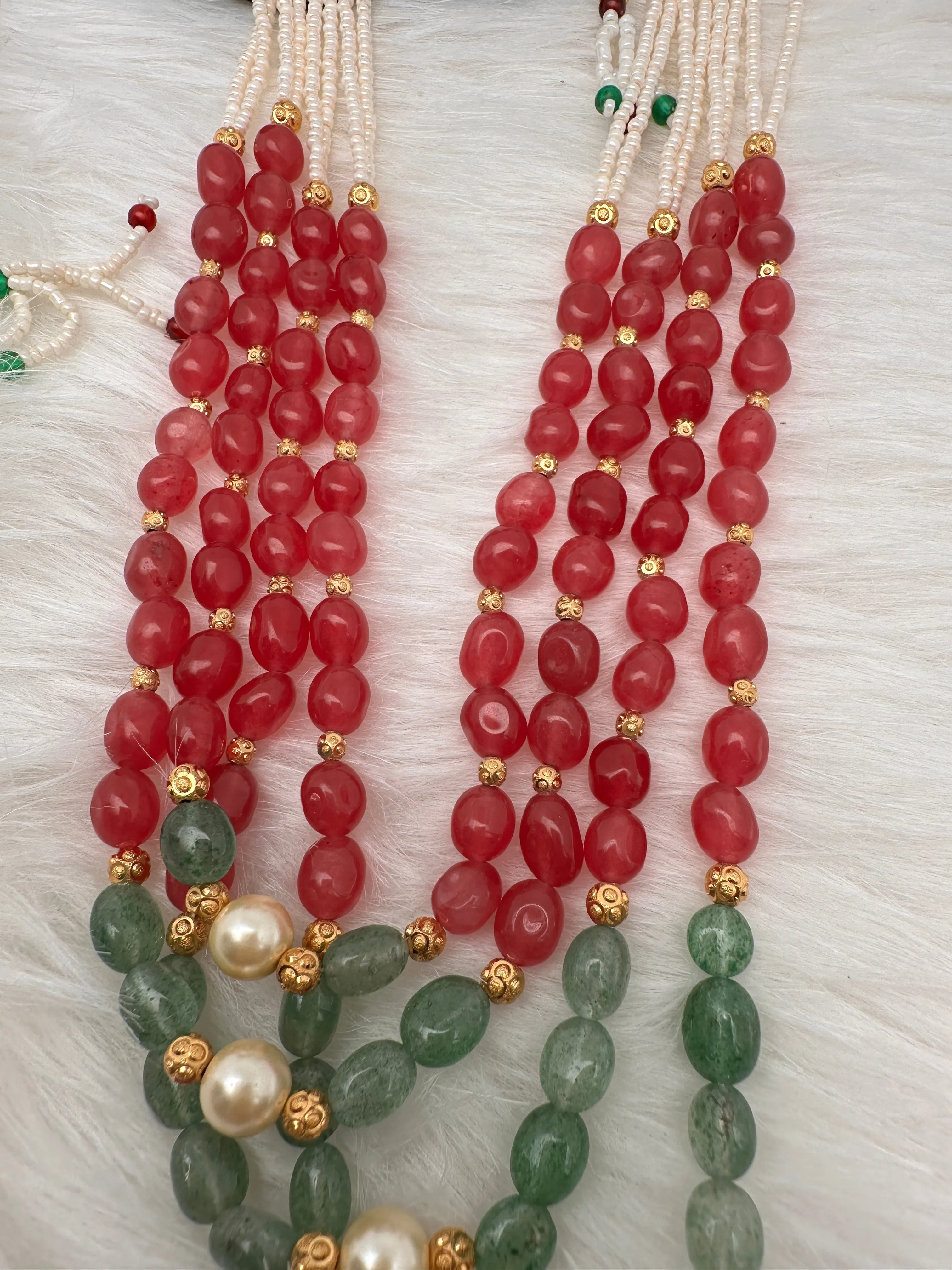 Ruby Emerald Nakshi Multi Layer Necklace