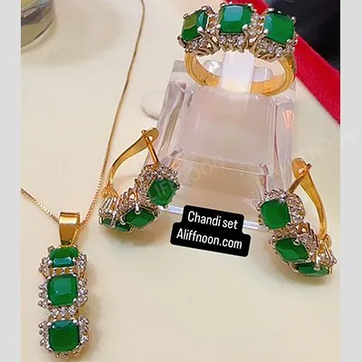 Ruby Stone Chandi Set