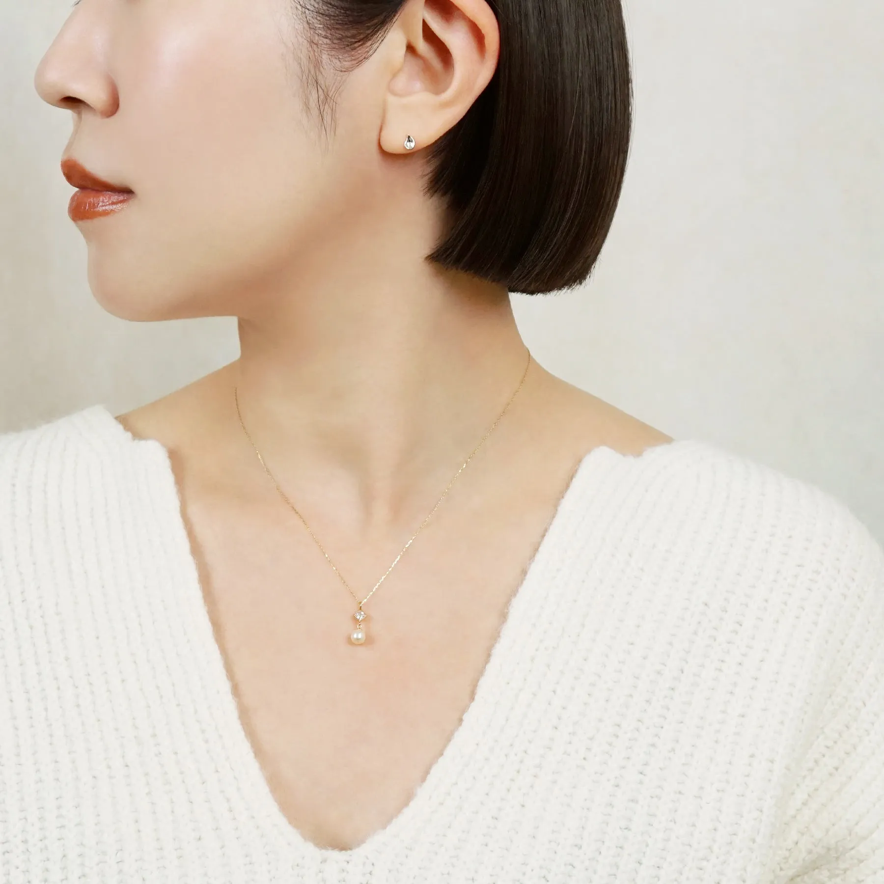 [Second Earrings] Platinum Dew Drop Earrings