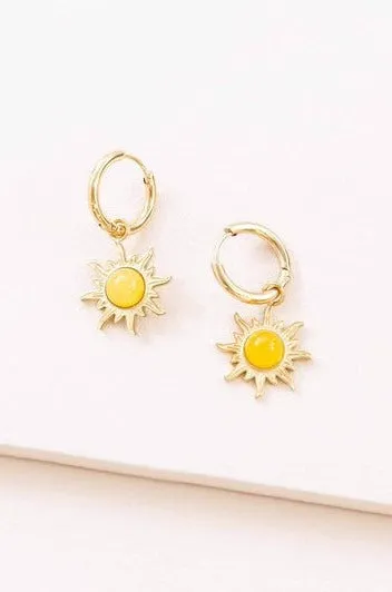 Shining Beautiful Sun Hoop Dangle Fashion Earrings