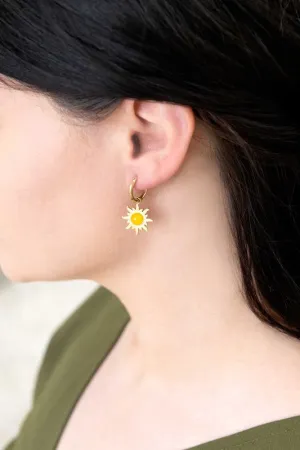 Shining Beautiful Sun Hoop Dangle Fashion Earrings