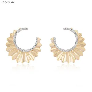 Shining Halo Diamond Drop Earrings