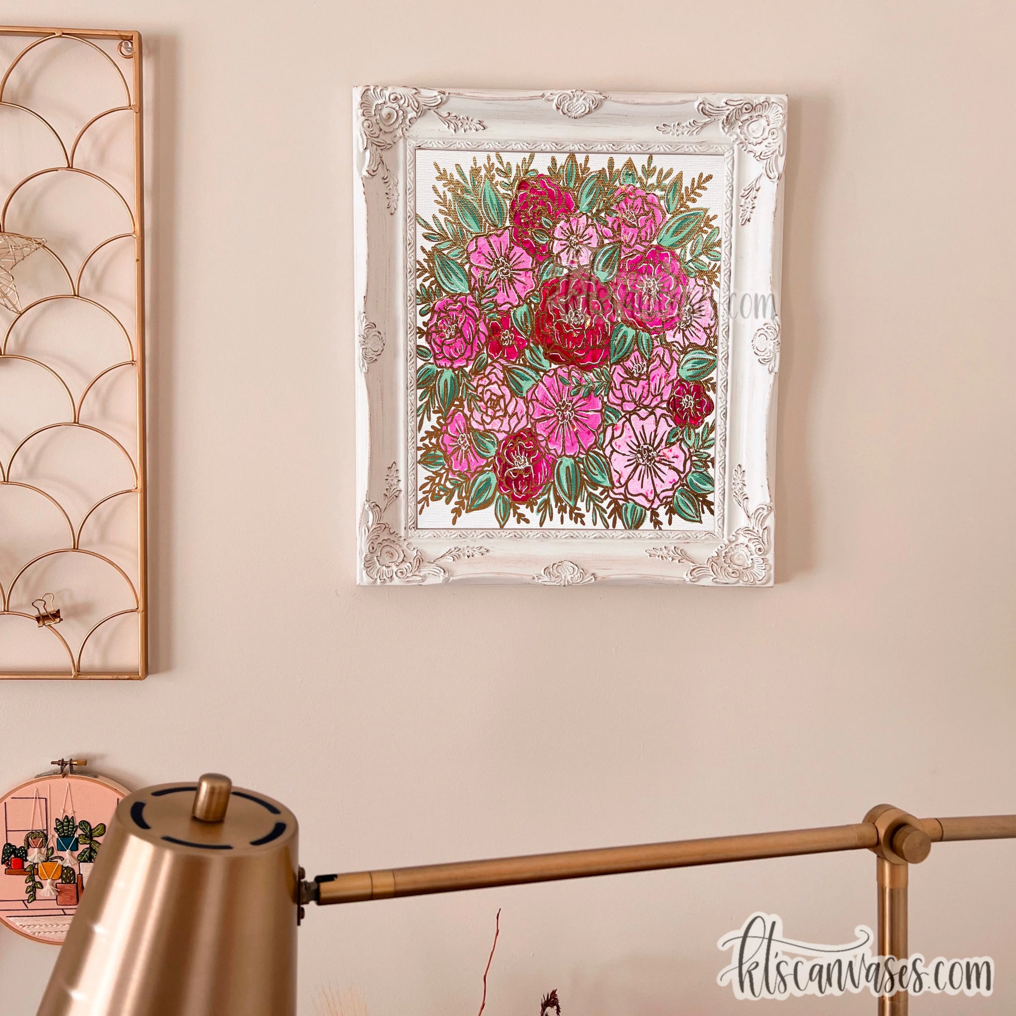 Shining Pink Florals Art Print