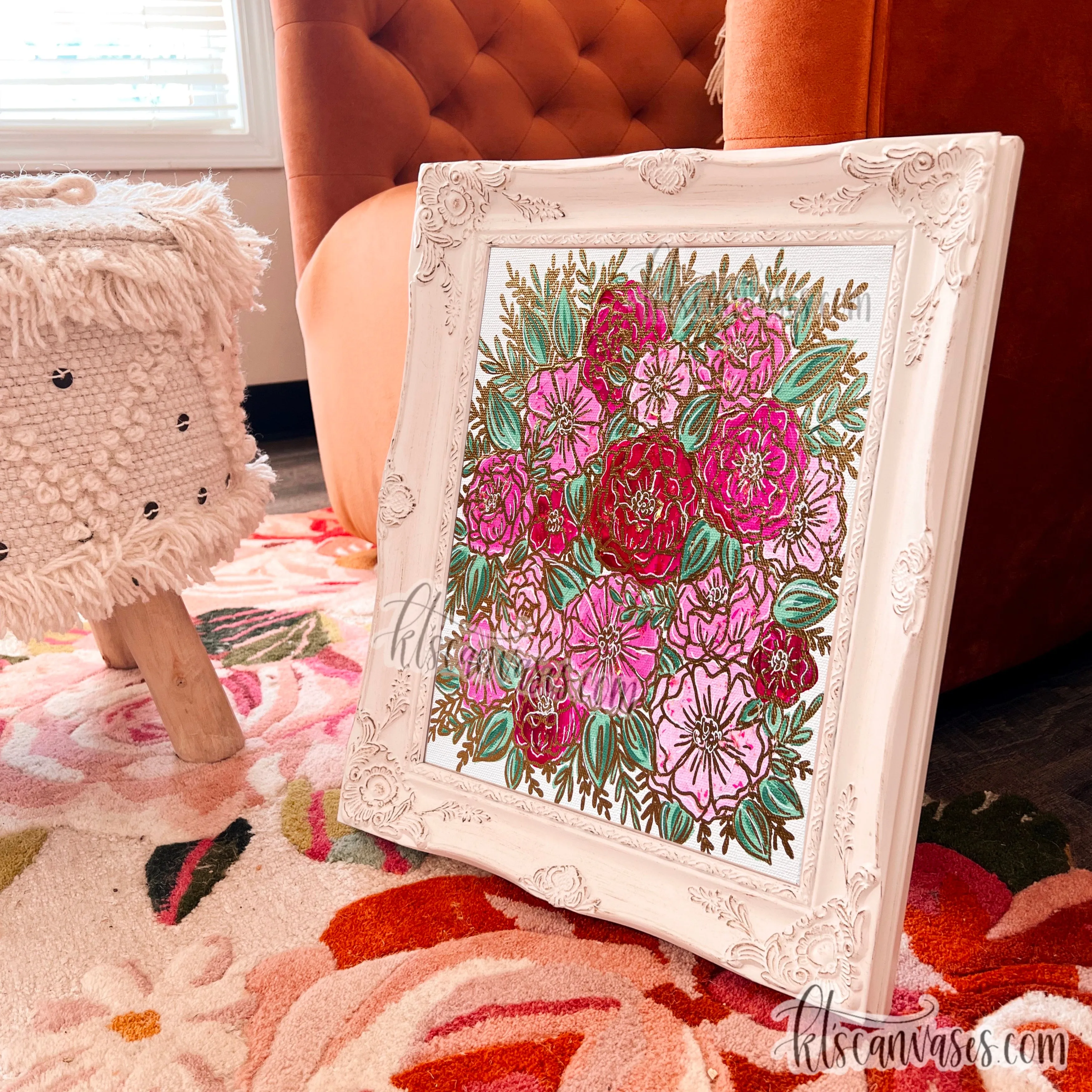 Shining Pink Florals Art Print