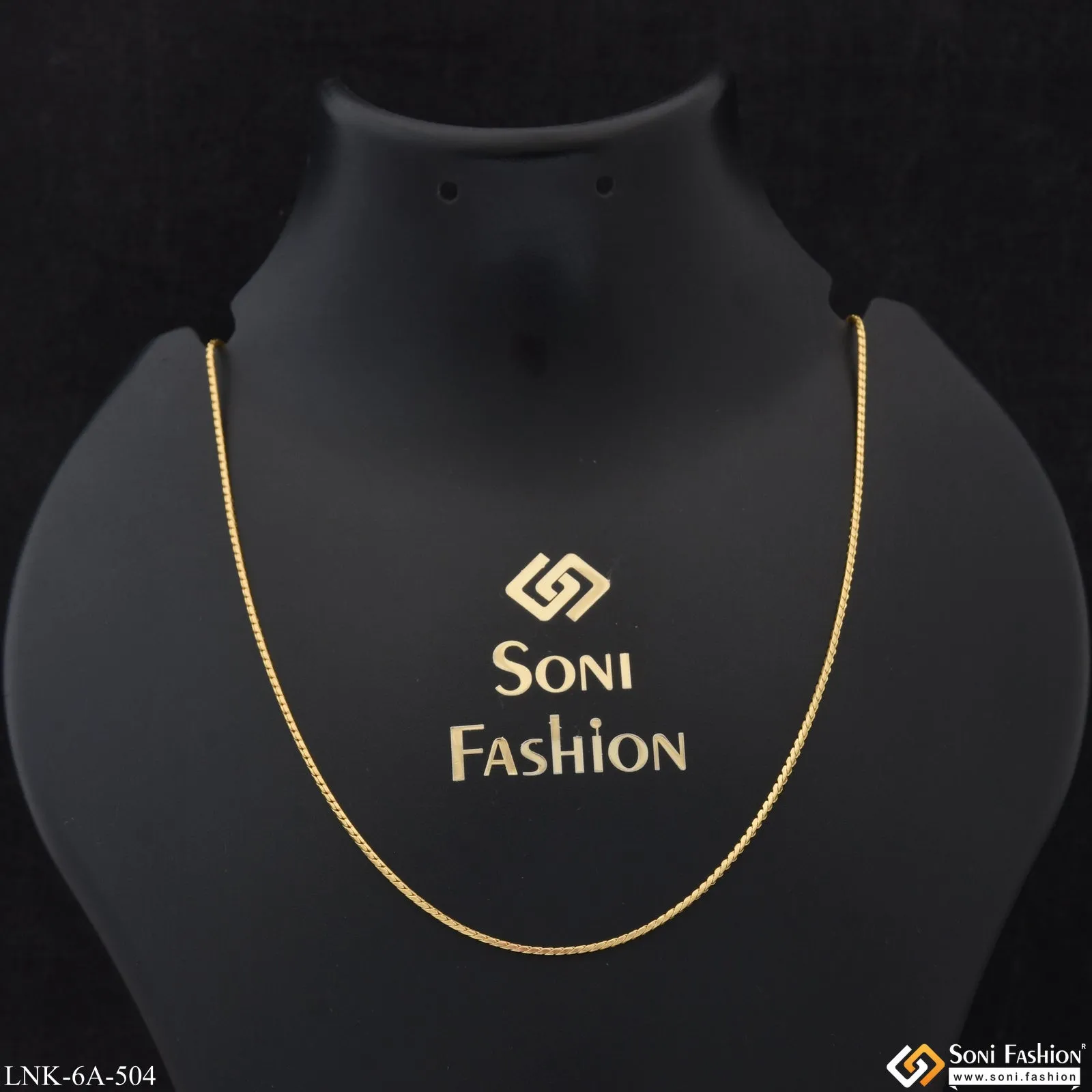 Slim Eye-Catching Design Gold Plated Chain for Ladies - Style A504