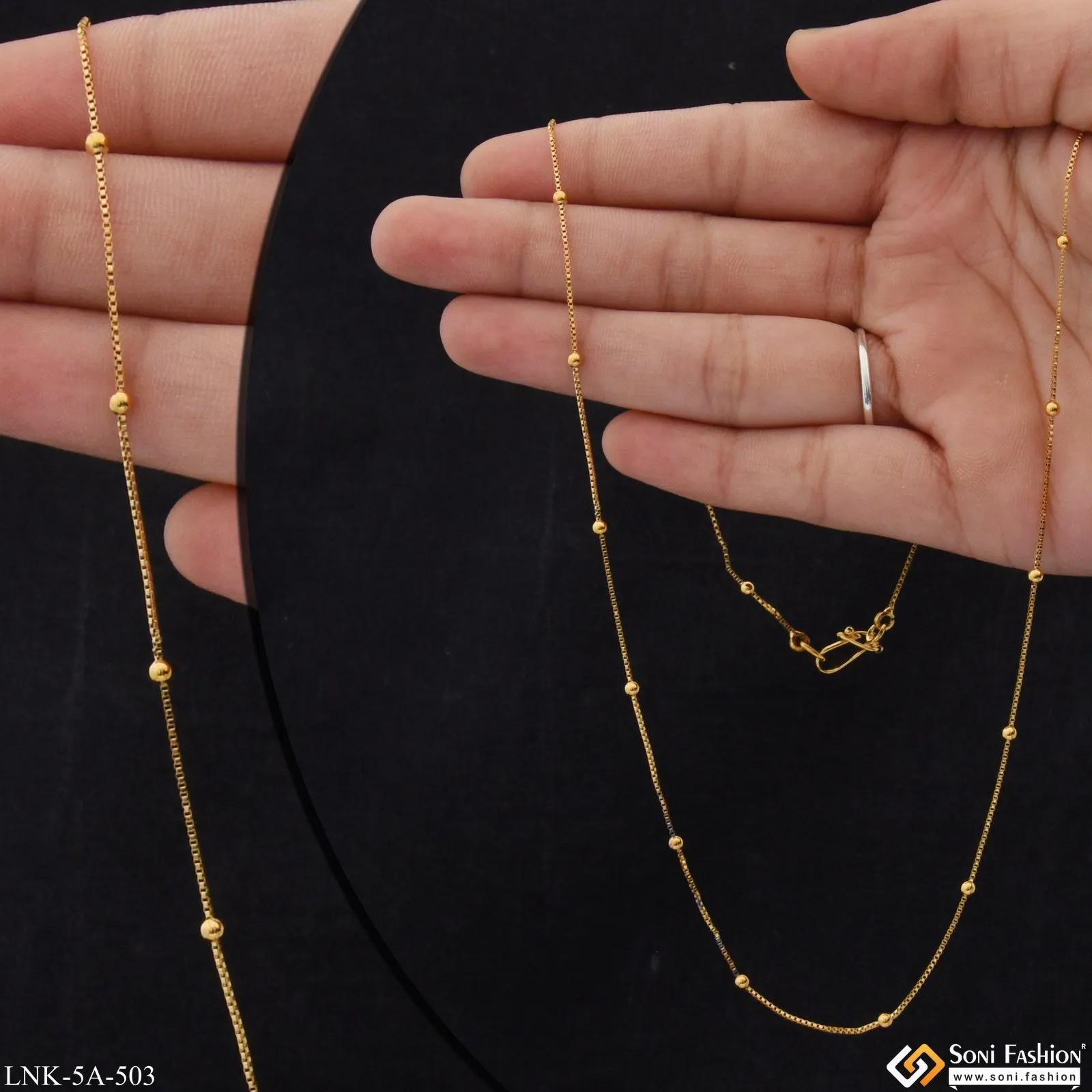 Small Ball Lovely Design Gold Plated Chain for Ladies - Style A503