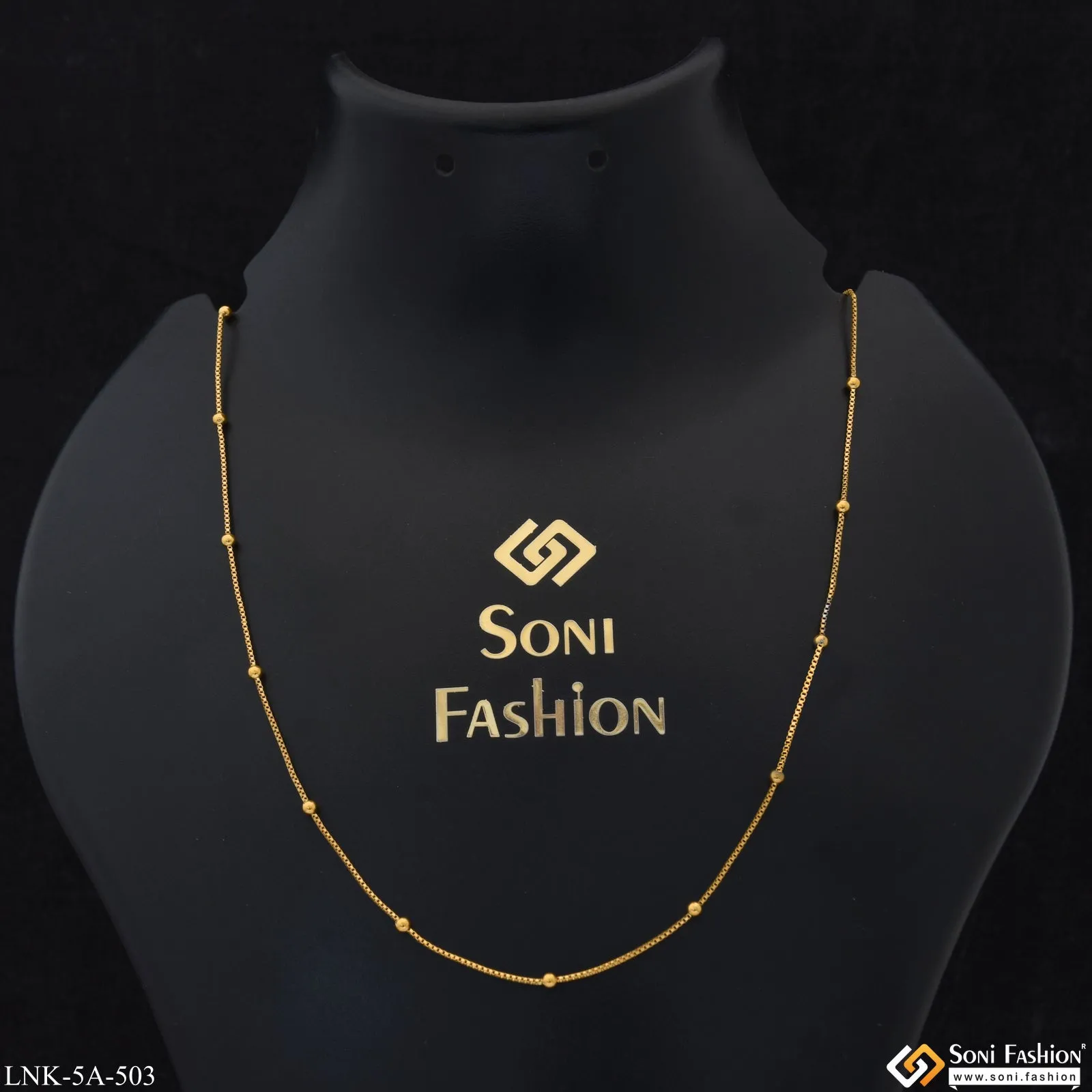 Small Ball Lovely Design Gold Plated Chain for Ladies - Style A503