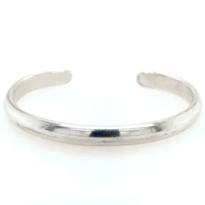Solid Half Round .925 Sterling Silver Cuff C-Bracelet